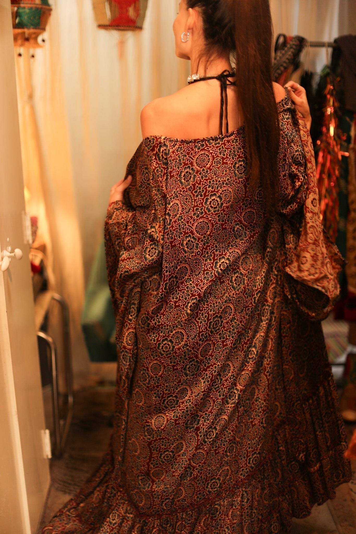 HAND BLOCK SILK XL KIMONO BINA - MOMO STUDIO BERLIN - Berlin Concept Store - sustainable & ethical fashion