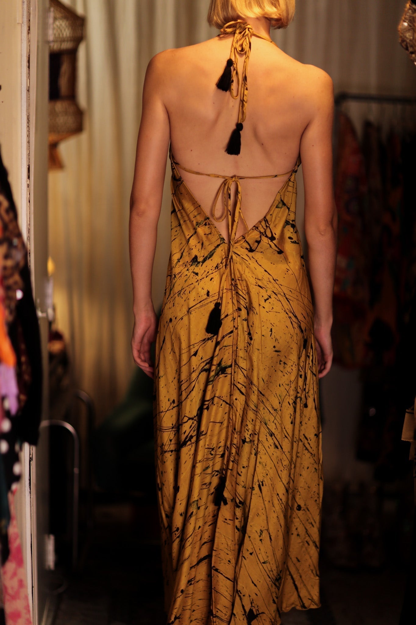 HANNAH SILK DRESS YELLOW POLLOCK - MOMO STUDIO BERLIN - Berlin Concept Store - sustainable & ethical fashion