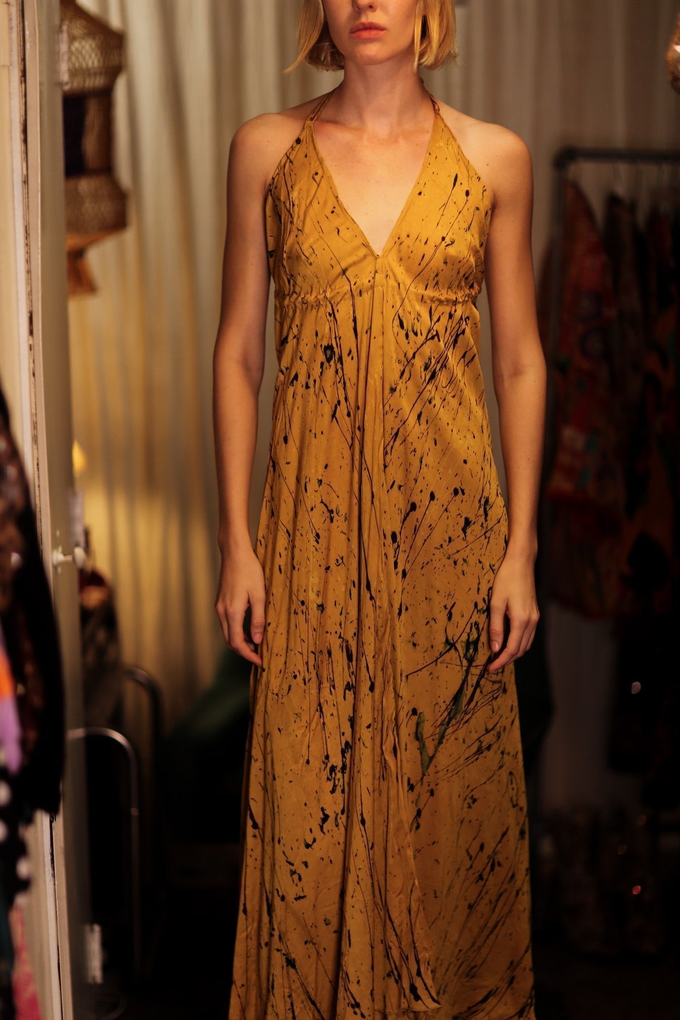 HANNAH SILK DRESS YELLOW POLLOCK - MOMO STUDIO BERLIN - Berlin Concept Store - sustainable & ethical fashion