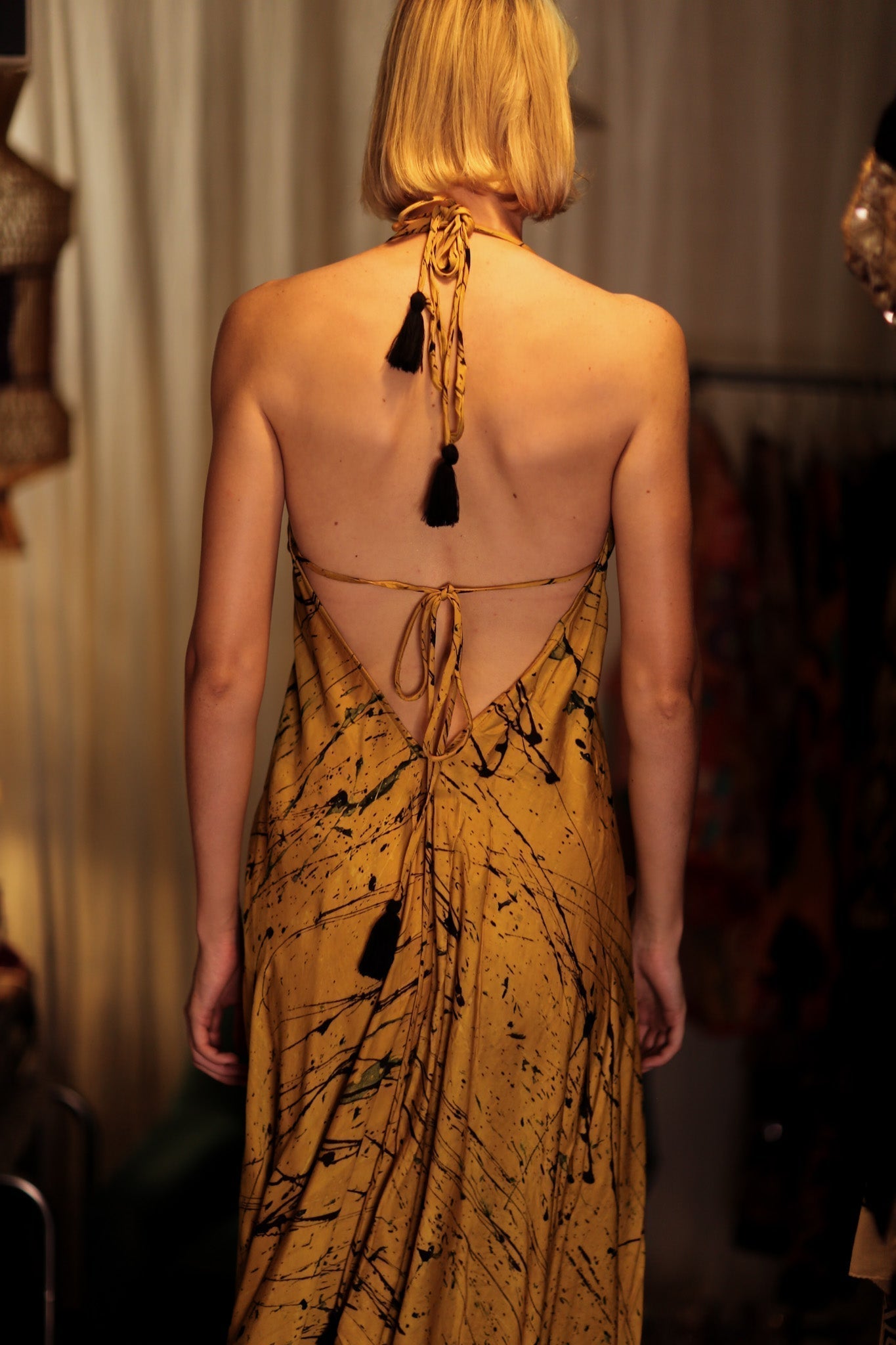 HANNAH SILK DRESS YELLOW POLLOCK - MOMO STUDIO BERLIN - Berlin Concept Store - sustainable & ethical fashion