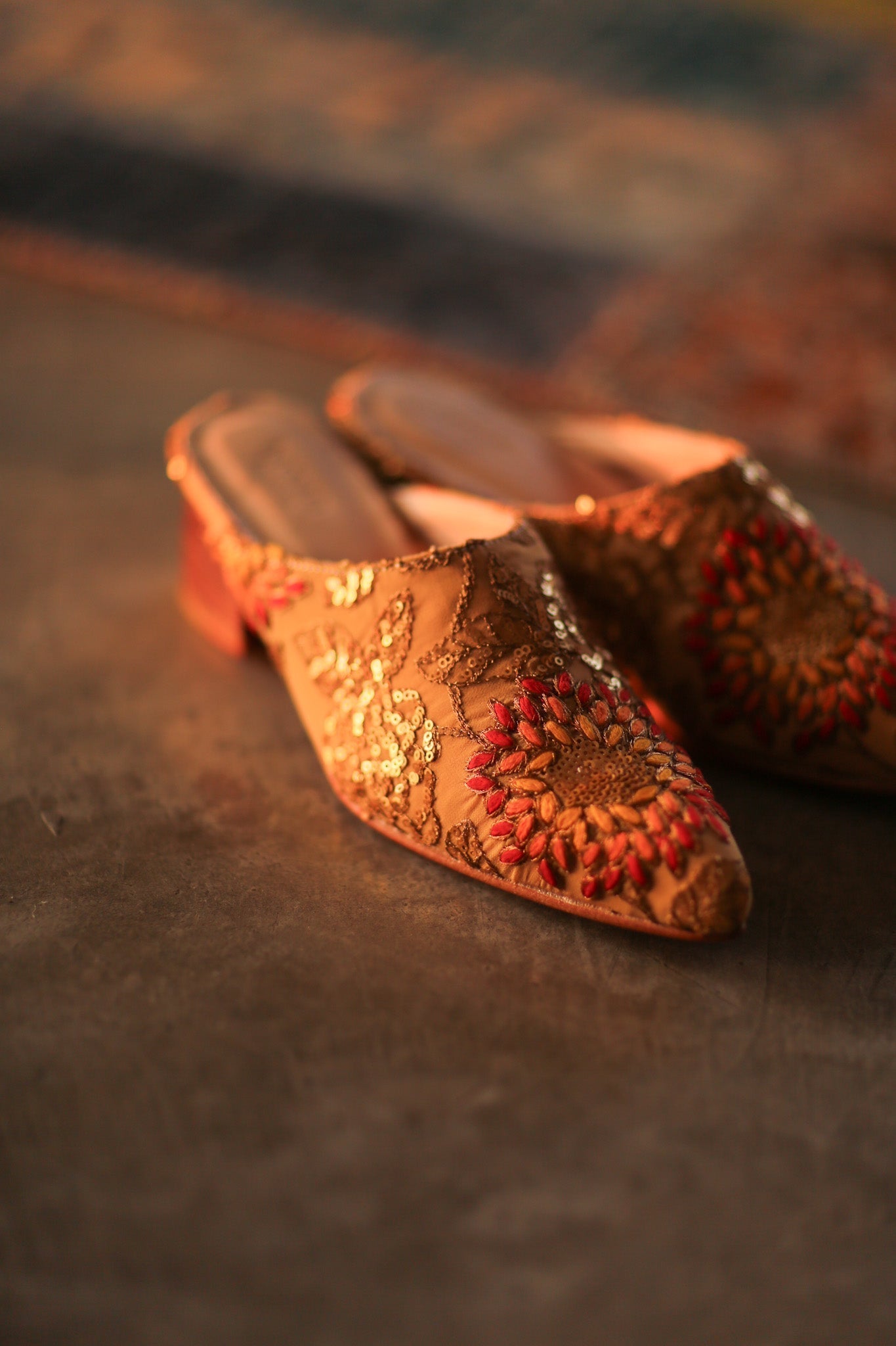 HEELED MULES SILK EMBROIDERED QUINA - MOMO STUDIO BERLIN - Berlin Concept Store - sustainable & ethical fashion