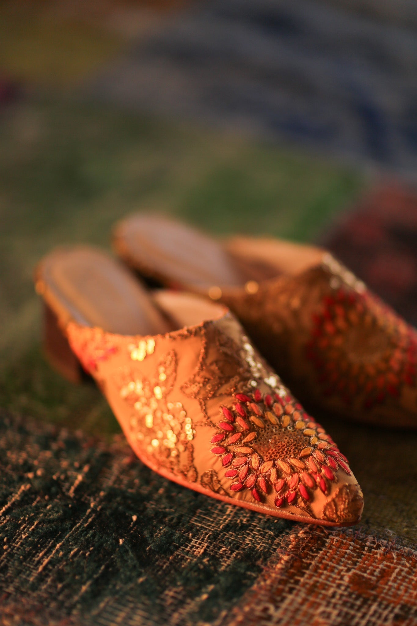 HEELED MULES SILK EMBROIDERED QUINA - MOMO STUDIO BERLIN - Berlin Concept Store - sustainable & ethical fashion