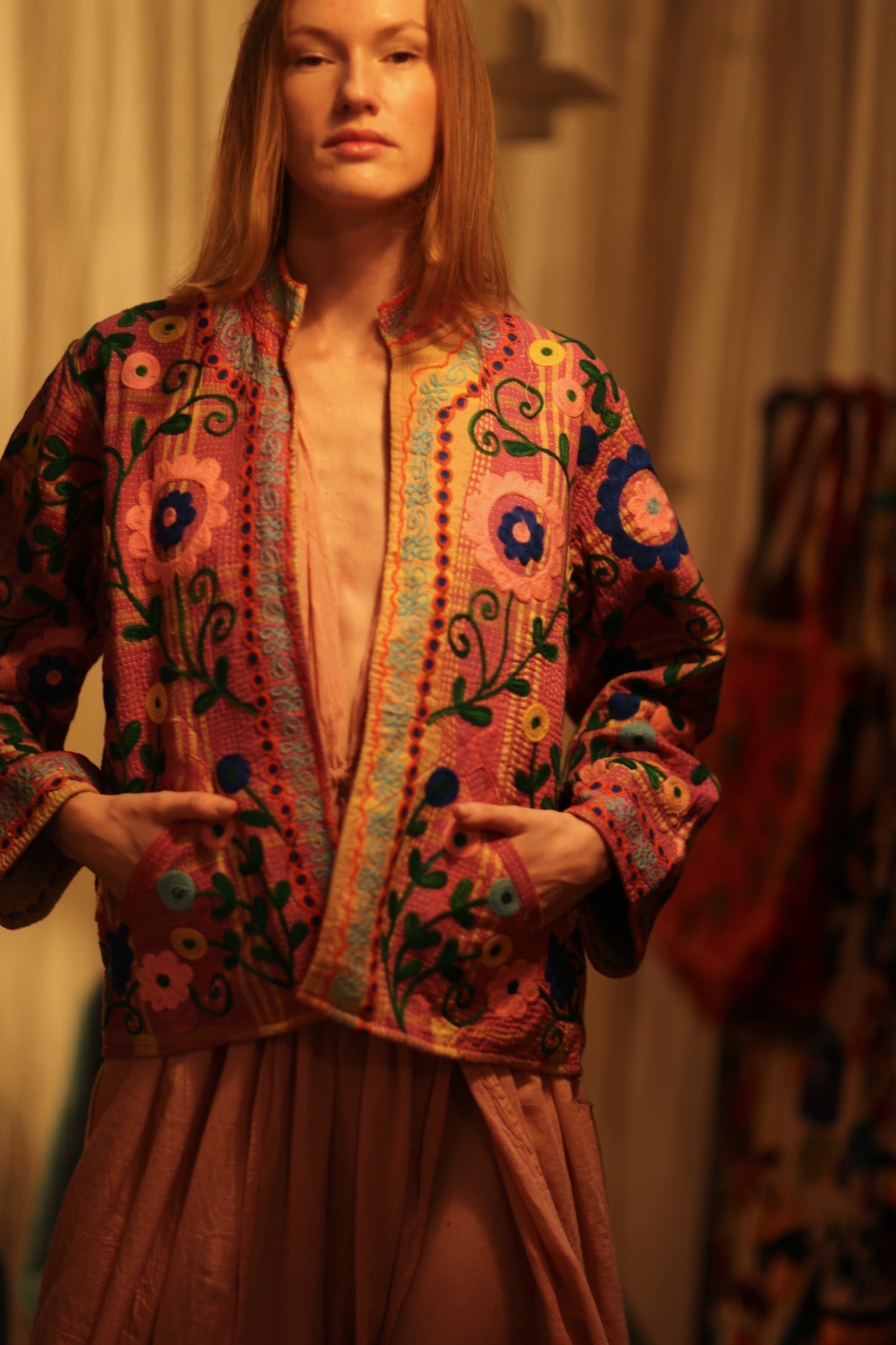 JACKET INGRID MARY PINK EMBROIDERED - MOMO STUDIO BERLIN - Berlin Concept Store - sustainable & ethical fashion