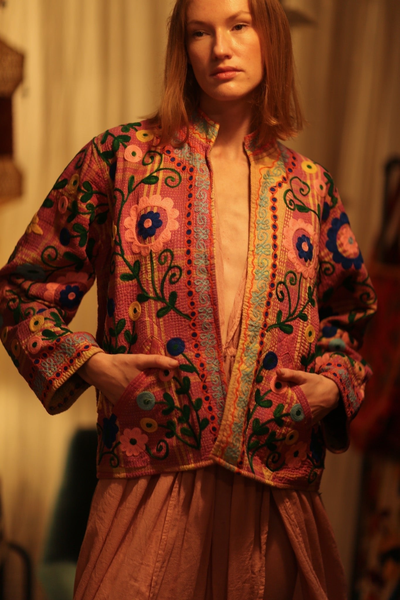 JACKET INGRID MARY PINK EMBROIDERED - MOMO STUDIO BERLIN - Berlin Concept Store - sustainable & ethical fashion
