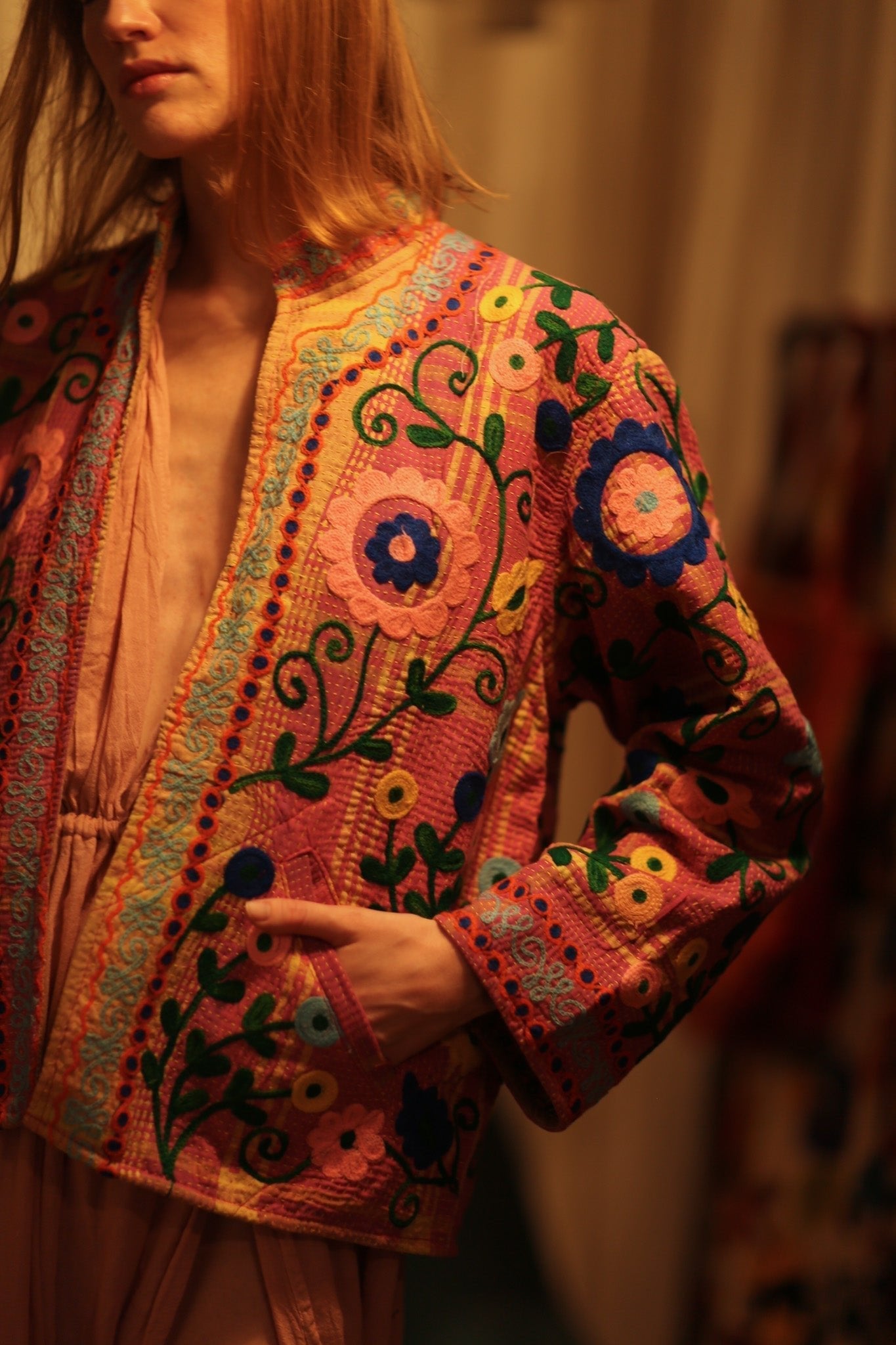 JACKET INGRID MARY PINK EMBROIDERED - MOMO STUDIO BERLIN - Berlin Concept Store - sustainable & ethical fashion