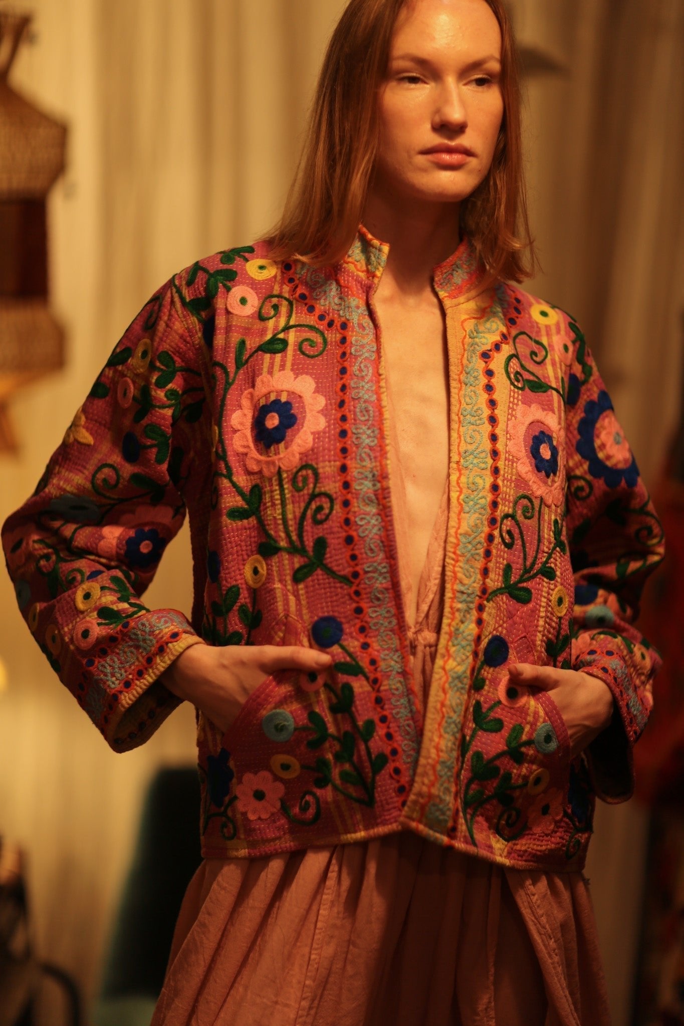JACKET INGRID MARY PINK EMBROIDERED - MOMO STUDIO BERLIN - Berlin Concept Store - sustainable & ethical fashion