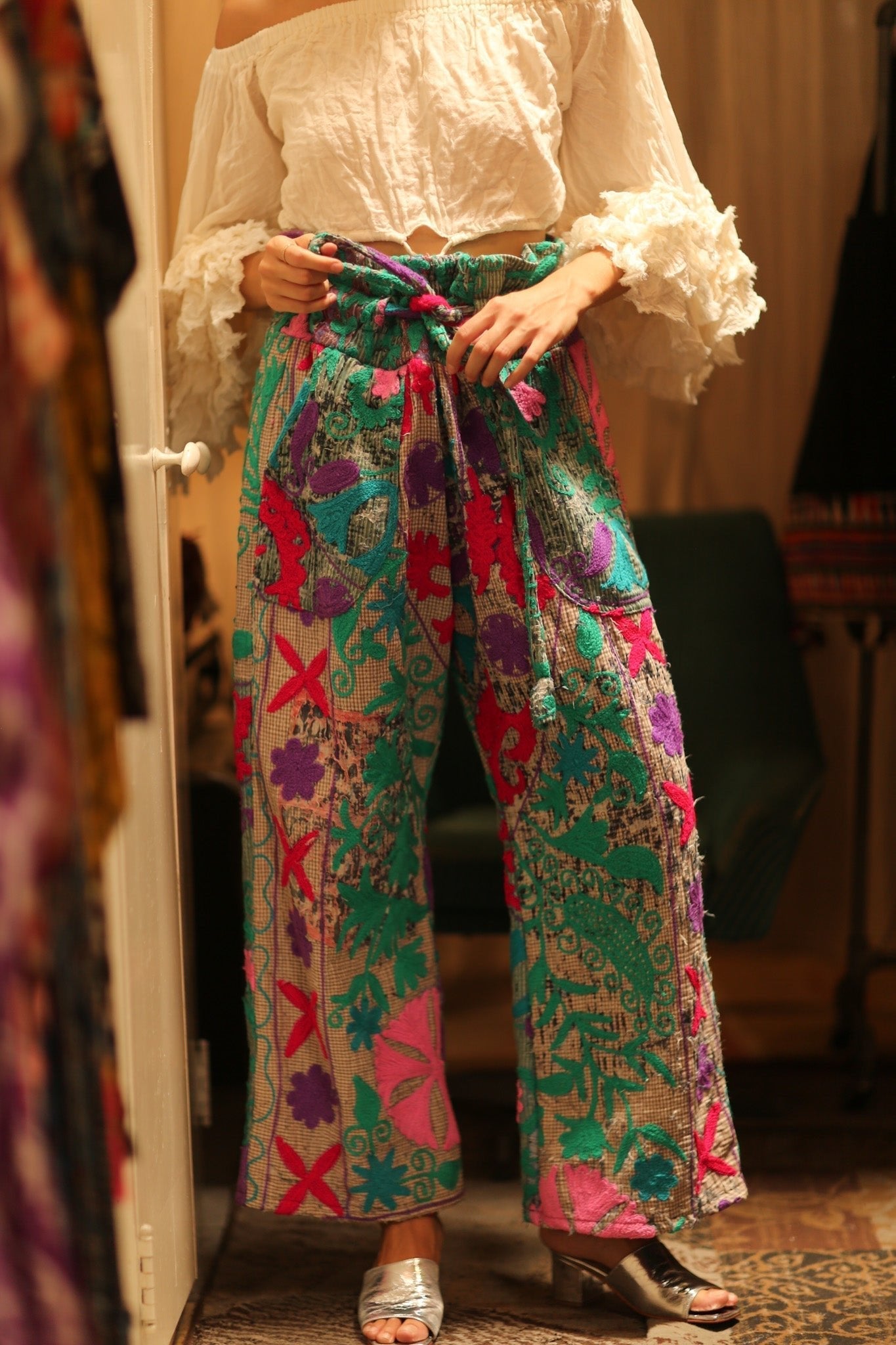 KANTHA EMBROIDERED PANTS WISSA - MOMO STUDIO BERLIN - Berlin Concept Store - sustainable & ethical fashion