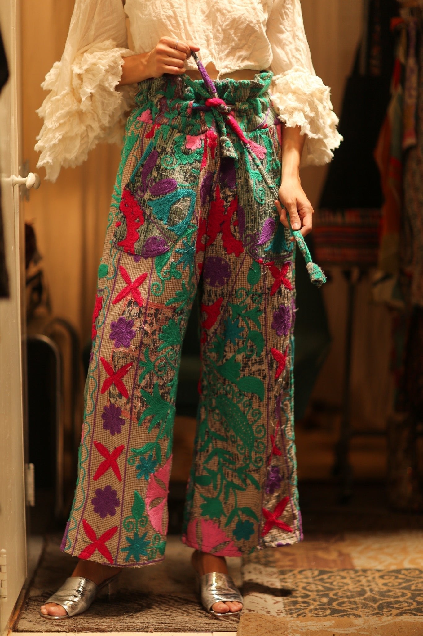 KANTHA EMBROIDERED PANTS WISSA - MOMO STUDIO BERLIN - Berlin Concept Store - sustainable & ethical fashion