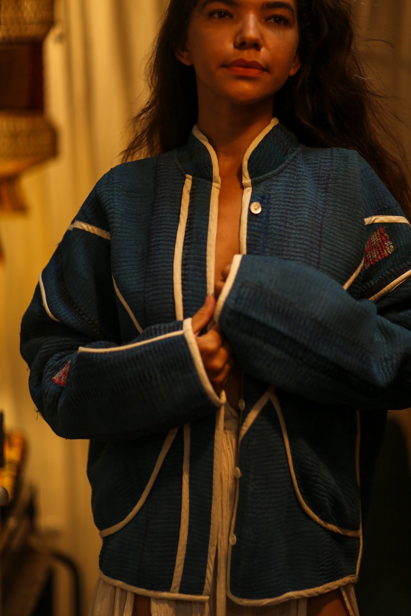 KANTHA JACKET BLUE OCEAN - MOMO STUDIO BERLIN - Berlin Concept Store - sustainable & ethical fashion