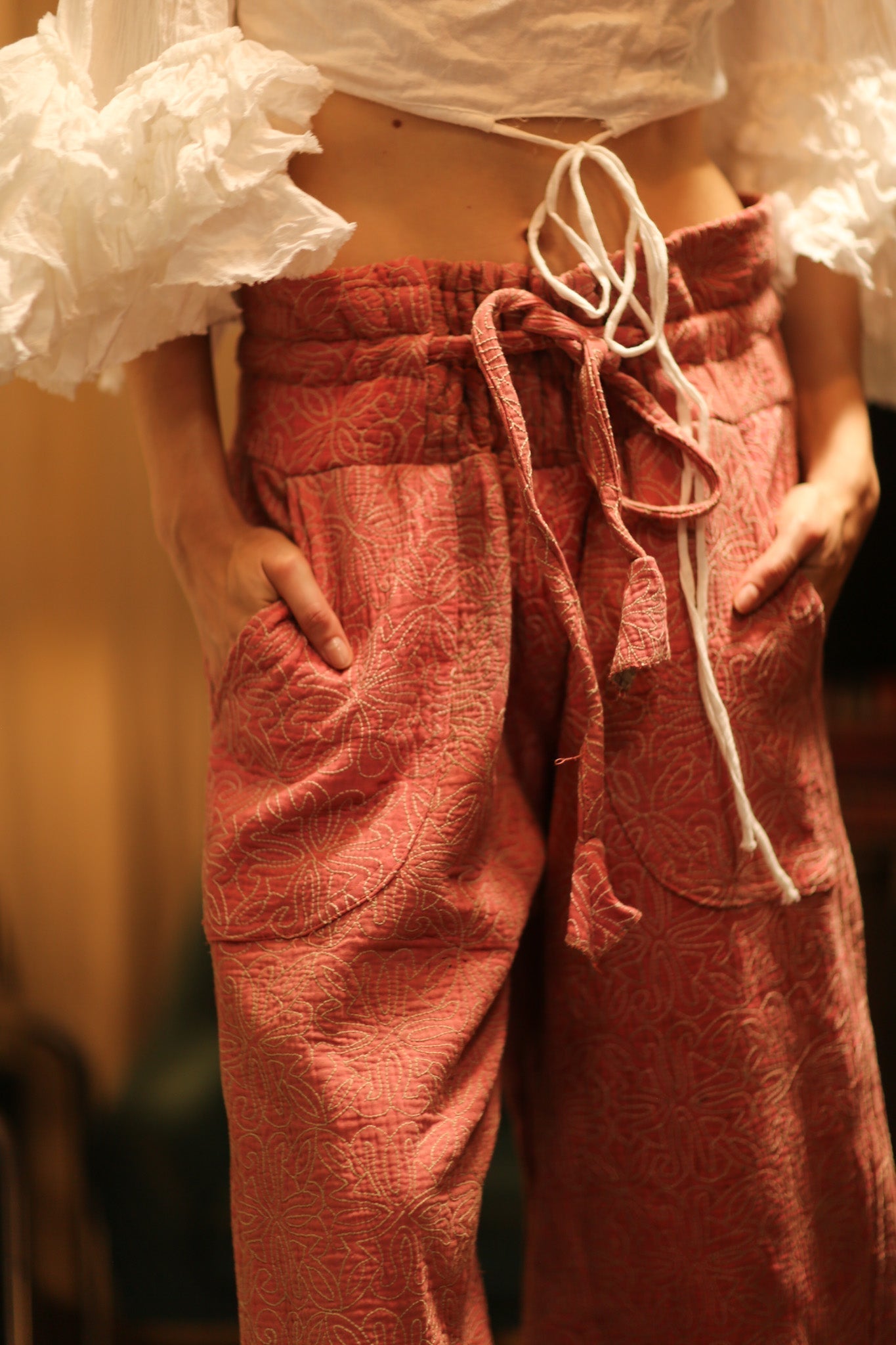 KANTHA PANTS LENA PINK SOLID - MOMO STUDIO BERLIN - Berlin Concept Store - sustainable & ethical fashion