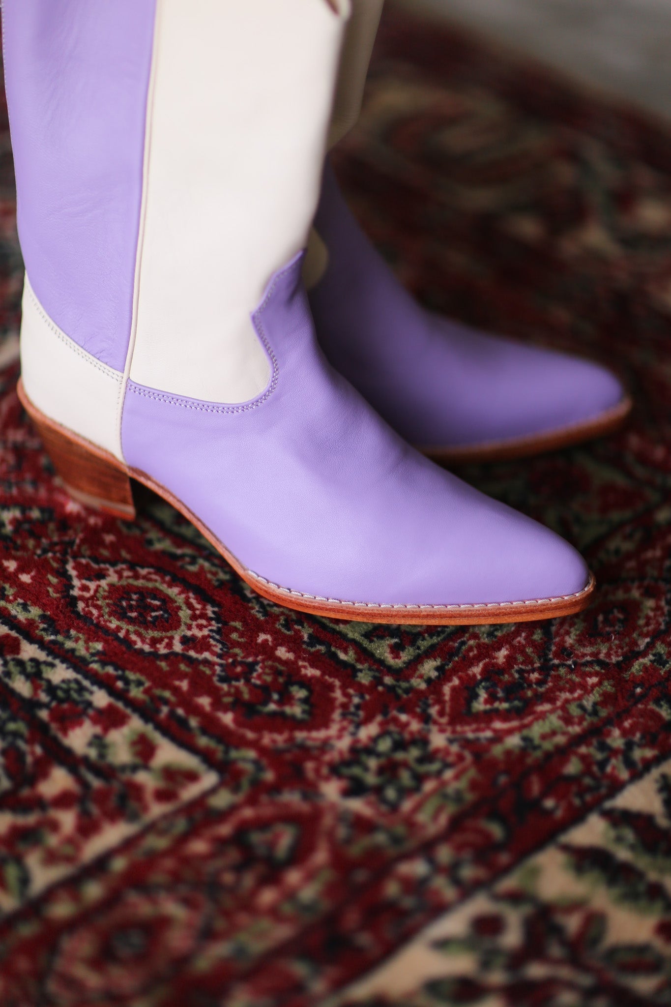 LAVENDER CREAM WESTERN BOOTS GUSTAV - MOMO STUDIO BERLIN - Berlin Concept Store - sustainable & ethical fashion