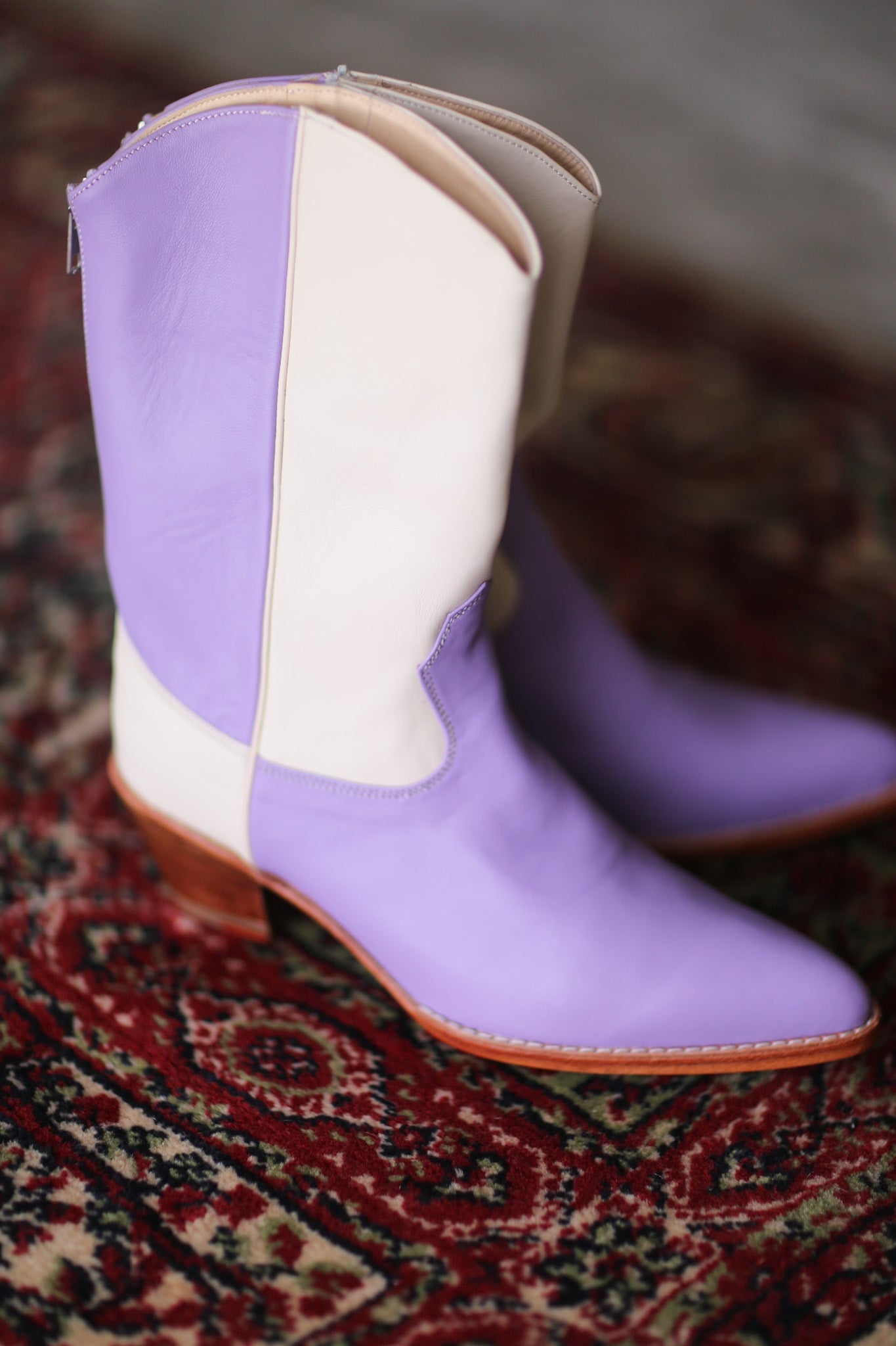 LAVENDER CREAM WESTERN BOOTS GUSTAV - MOMO STUDIO BERLIN - Berlin Concept Store - sustainable & ethical fashion