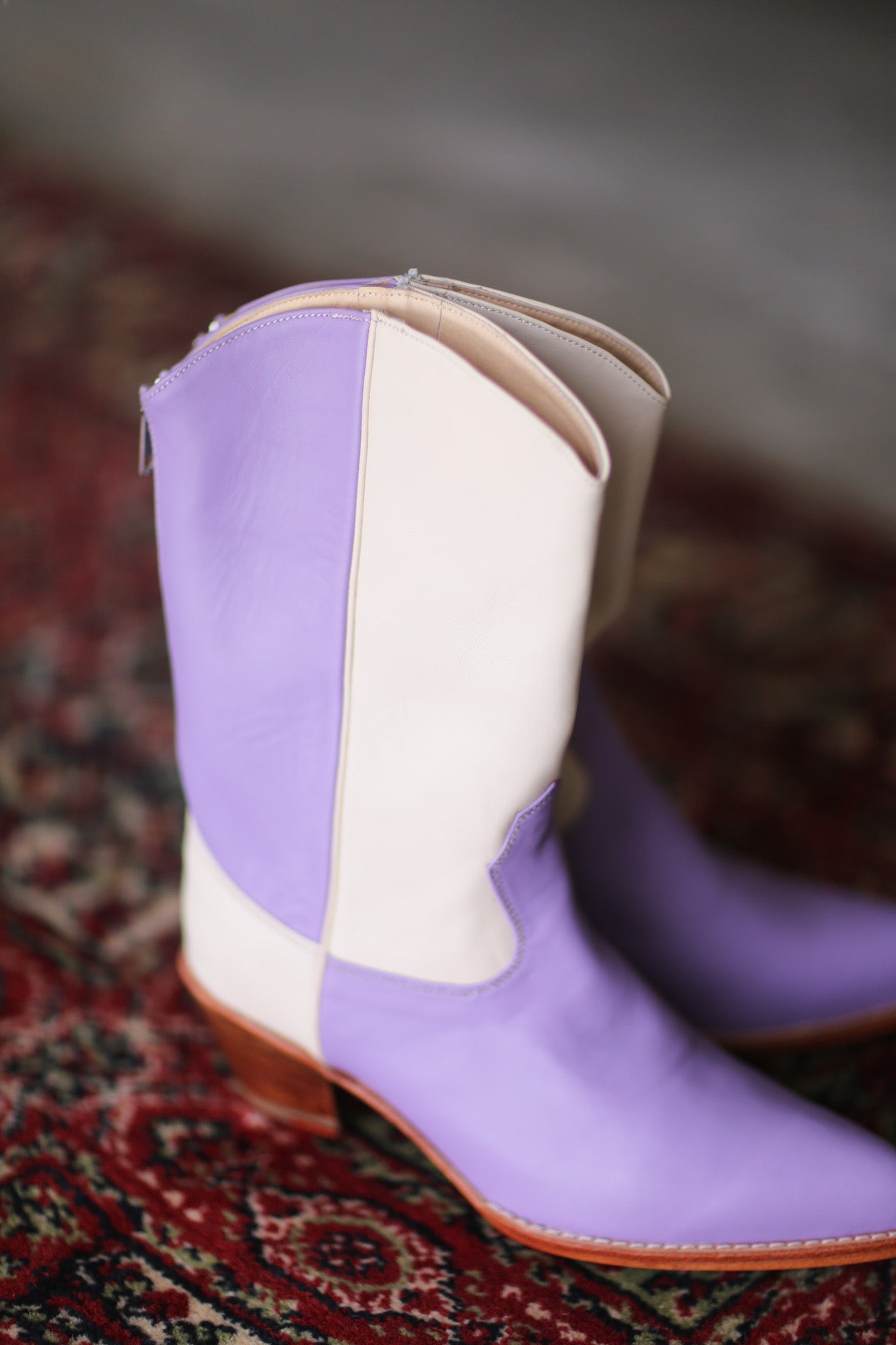 LAVENDER CREAM WESTERN BOOTS GUSTAV - MOMO STUDIO BERLIN - Berlin Concept Store - sustainable & ethical fashion