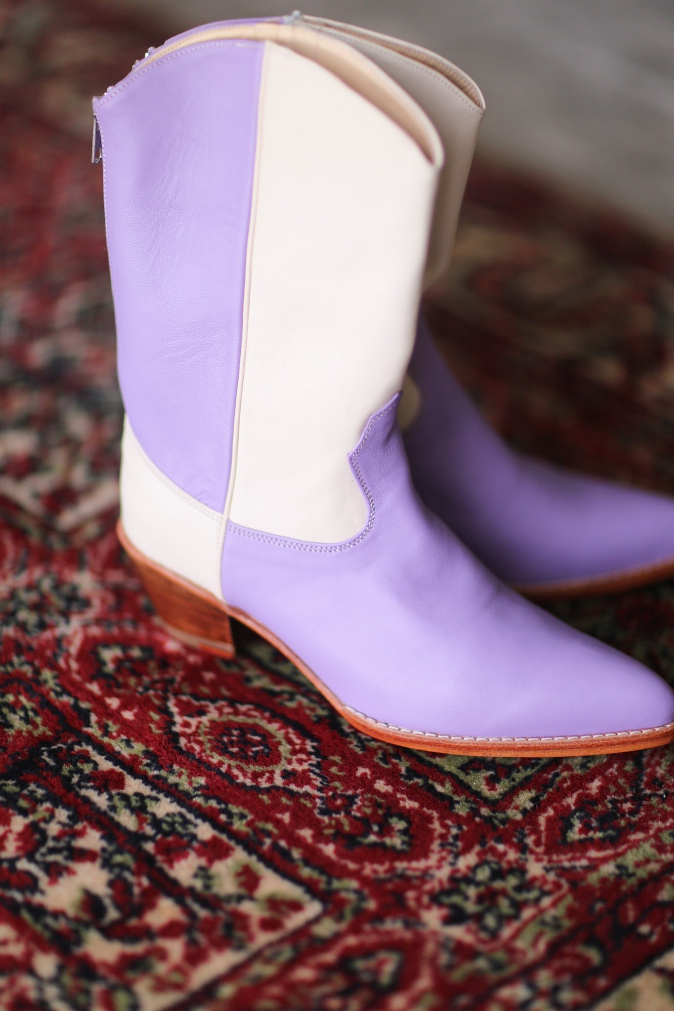LAVENDER CREAM WESTERN BOOTS GUSTAV - MOMO STUDIO BERLIN - Berlin Concept Store - sustainable & ethical fashion