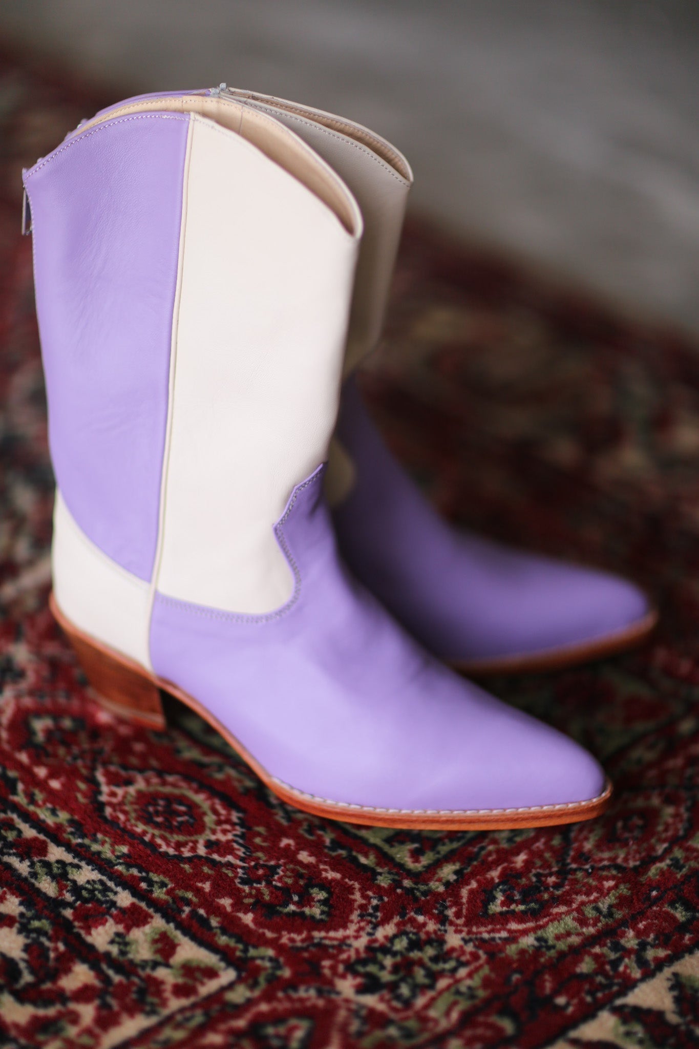 LAVENDER CREAM WESTERN BOOTS GUSTAV - MOMO STUDIO BERLIN - Berlin Concept Store - sustainable & ethical fashion