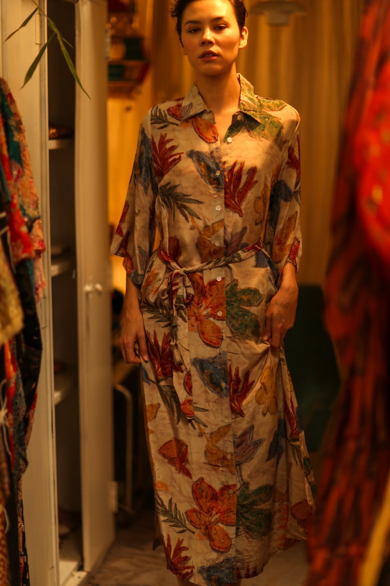 LEAF PRINTED BOTTOM DRESS - MOMO STUDIO BERLIN - Berlin Concept Store - sustainable & ethical fashion