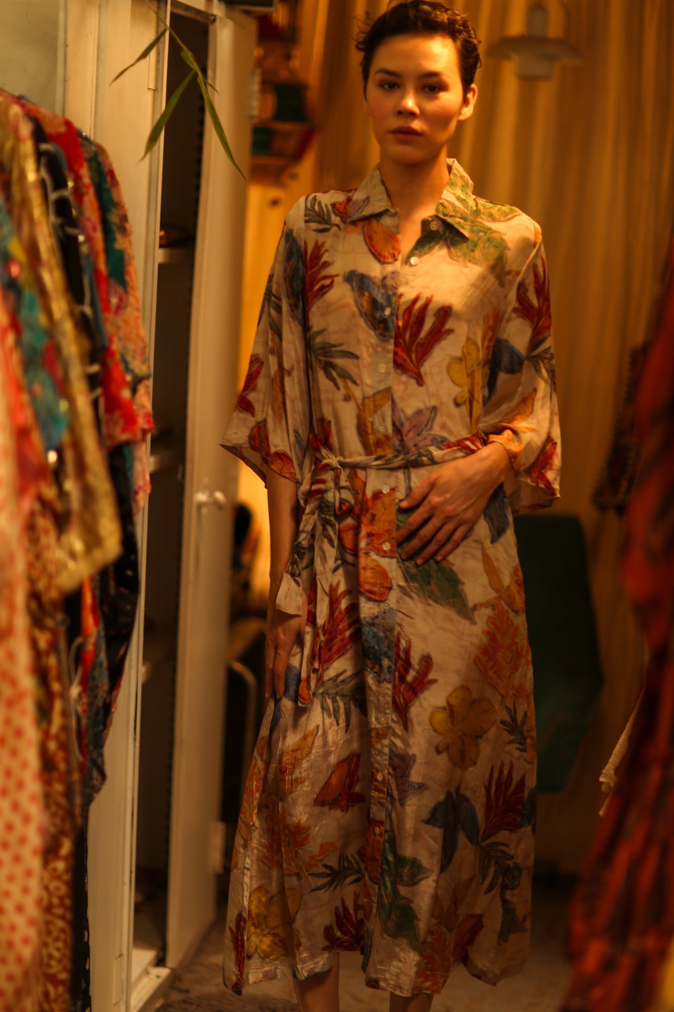 LEAF PRINTED BOTTOM DRESS - MOMO STUDIO BERLIN - Berlin Concept Store - sustainable & ethical fashion