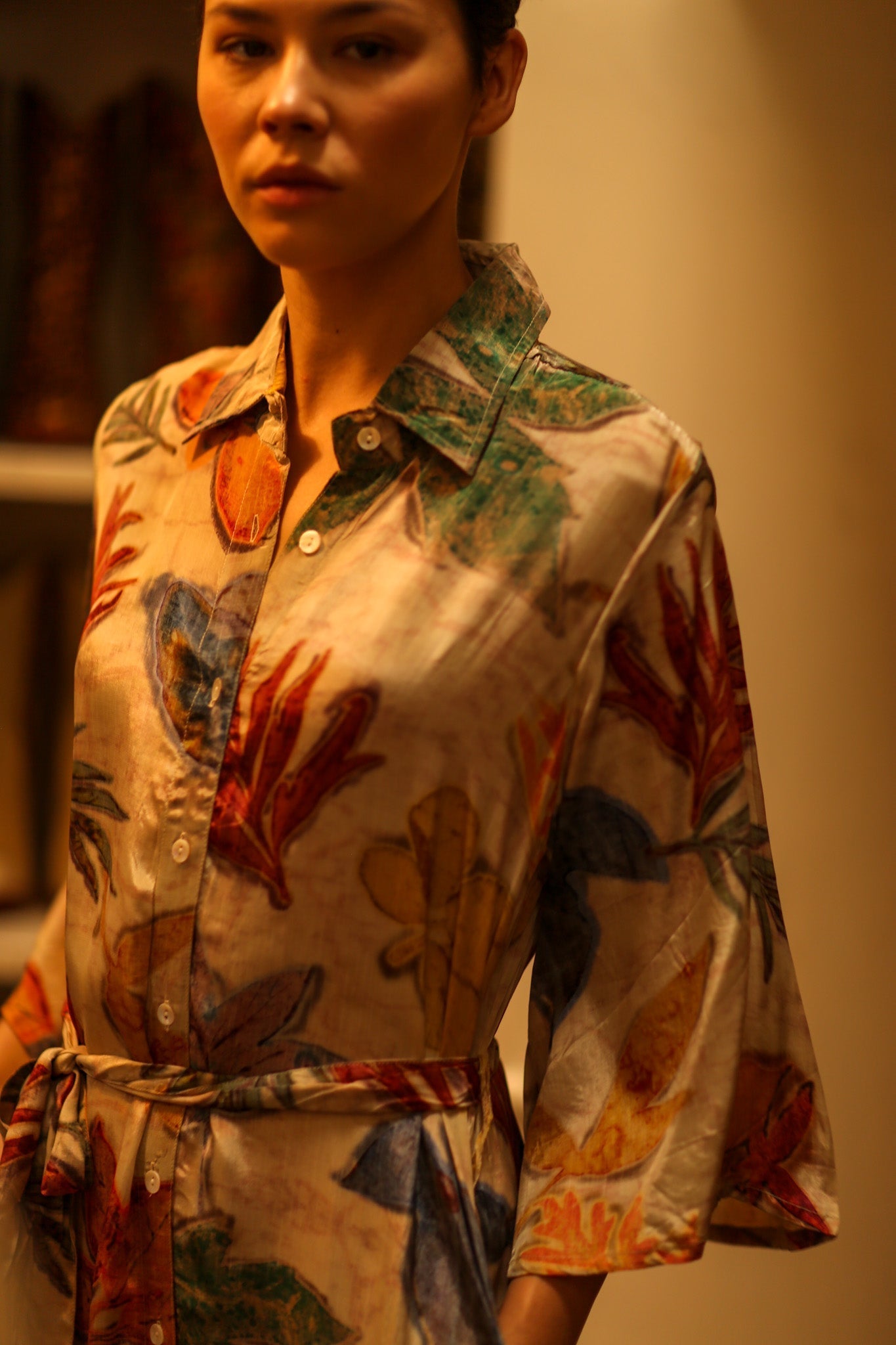 LEAF PRINTED BOTTOM DRESS - MOMO STUDIO BERLIN - Berlin Concept Store - sustainable & ethical fashion