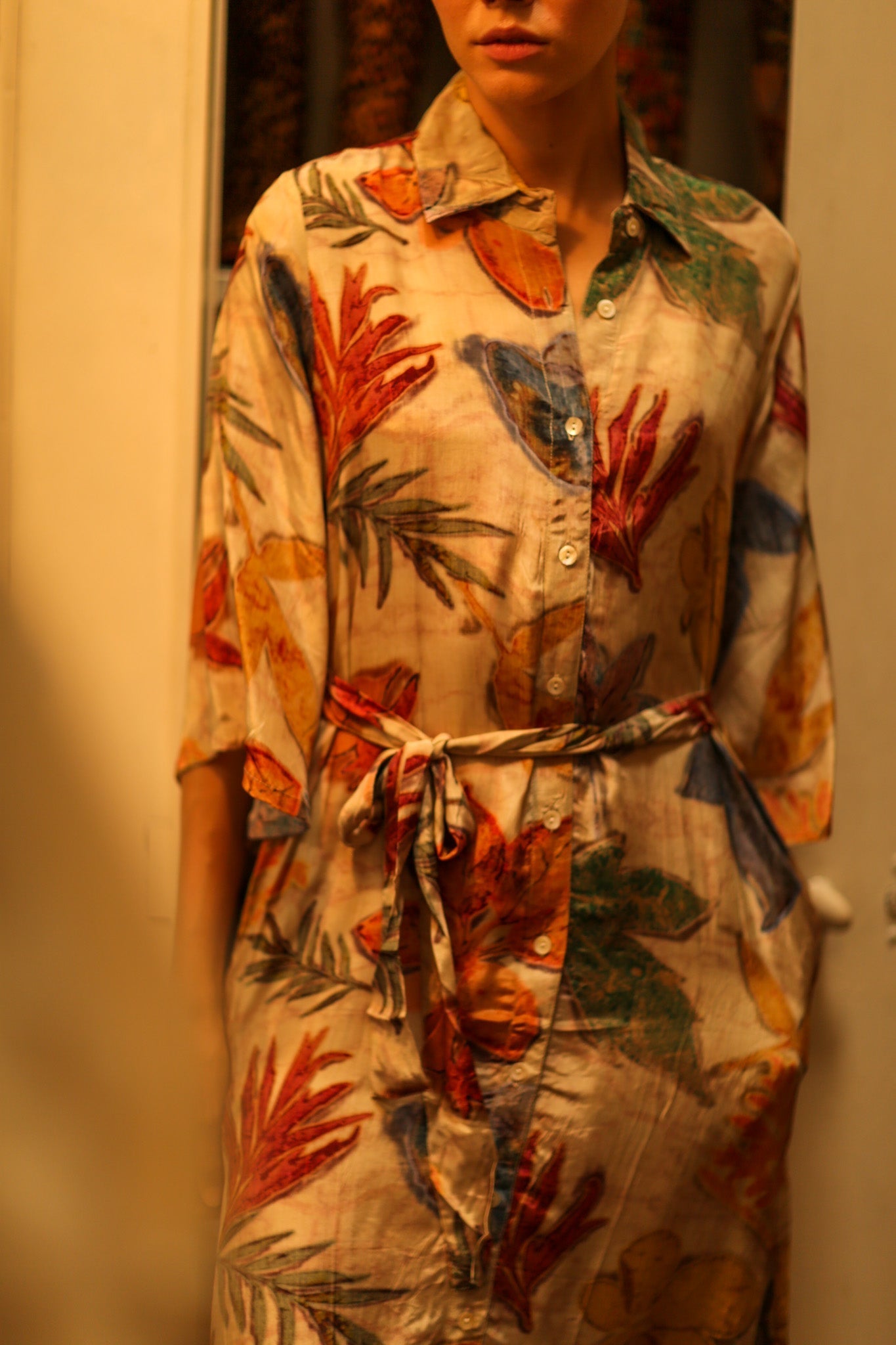 LEAF PRINTED BOTTOM DRESS - MOMO STUDIO BERLIN - Berlin Concept Store - sustainable & ethical fashion
