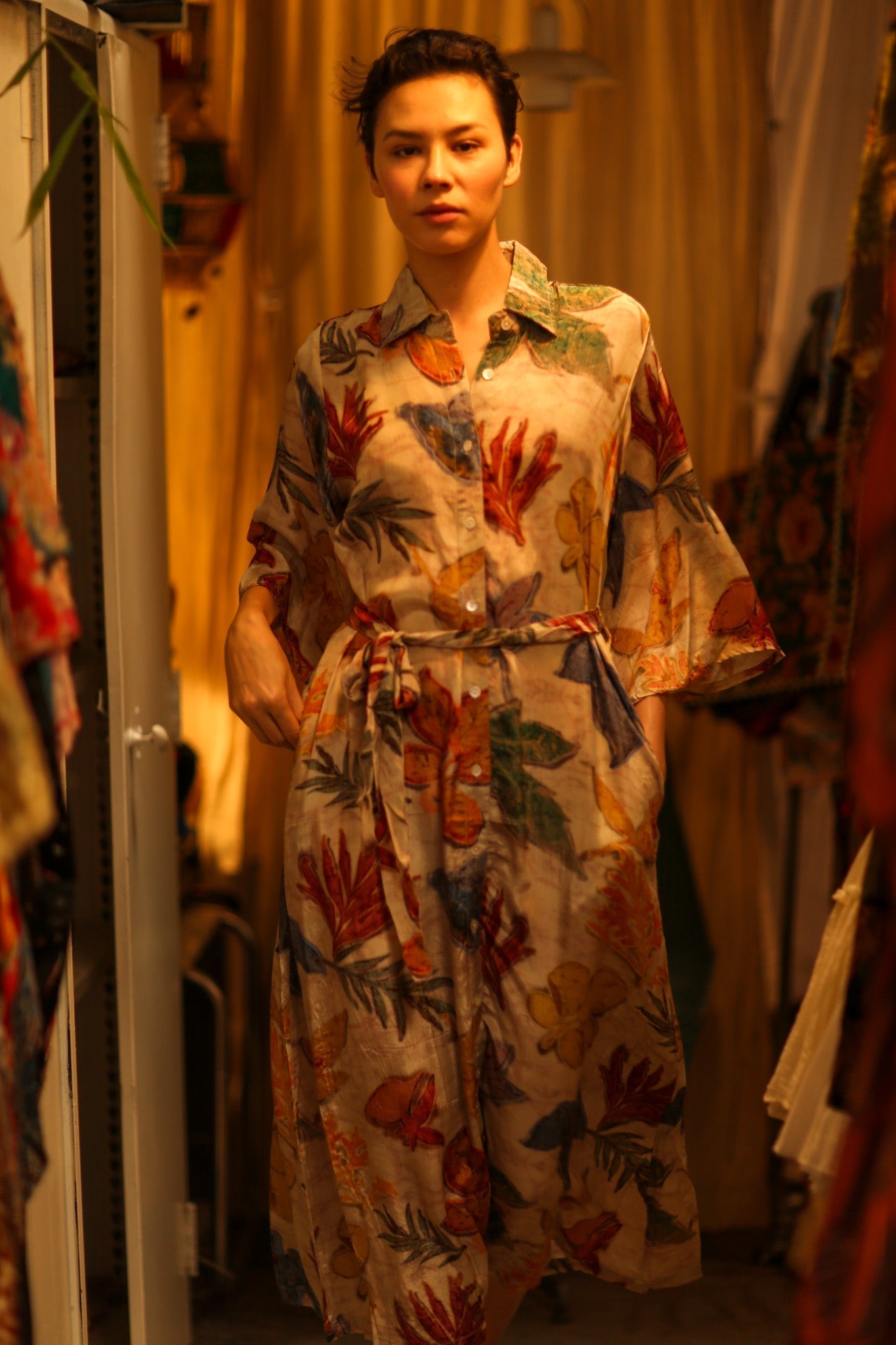 LEAF PRINTED BOTTOM DRESS - MOMO STUDIO BERLIN - Berlin Concept Store - sustainable & ethical fashion