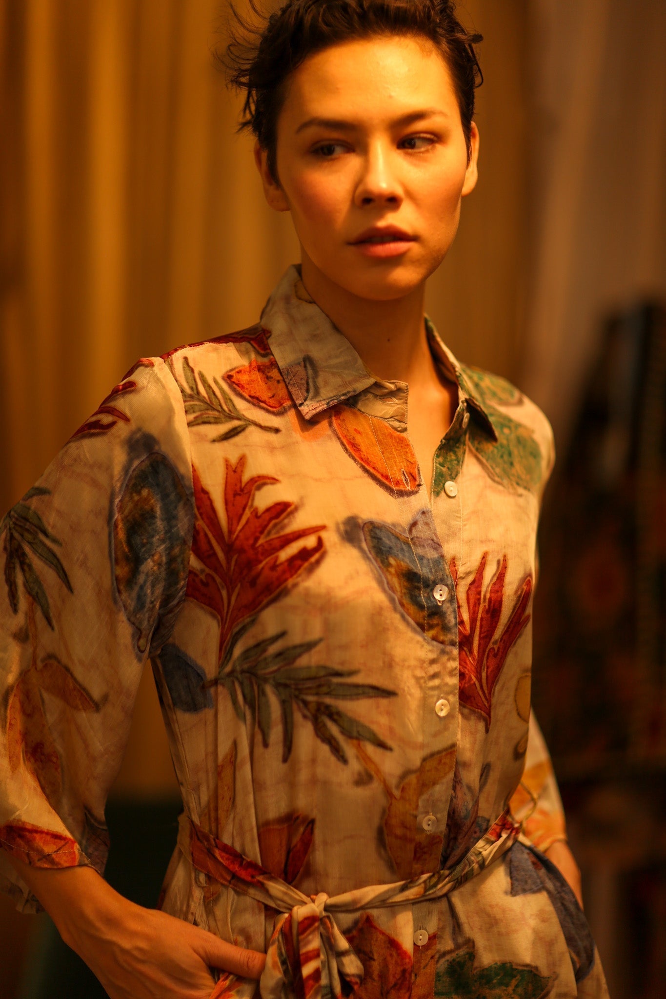 LEAF PRINTED BOTTOM DRESS - MOMO STUDIO BERLIN - Berlin Concept Store - sustainable & ethical fashion
