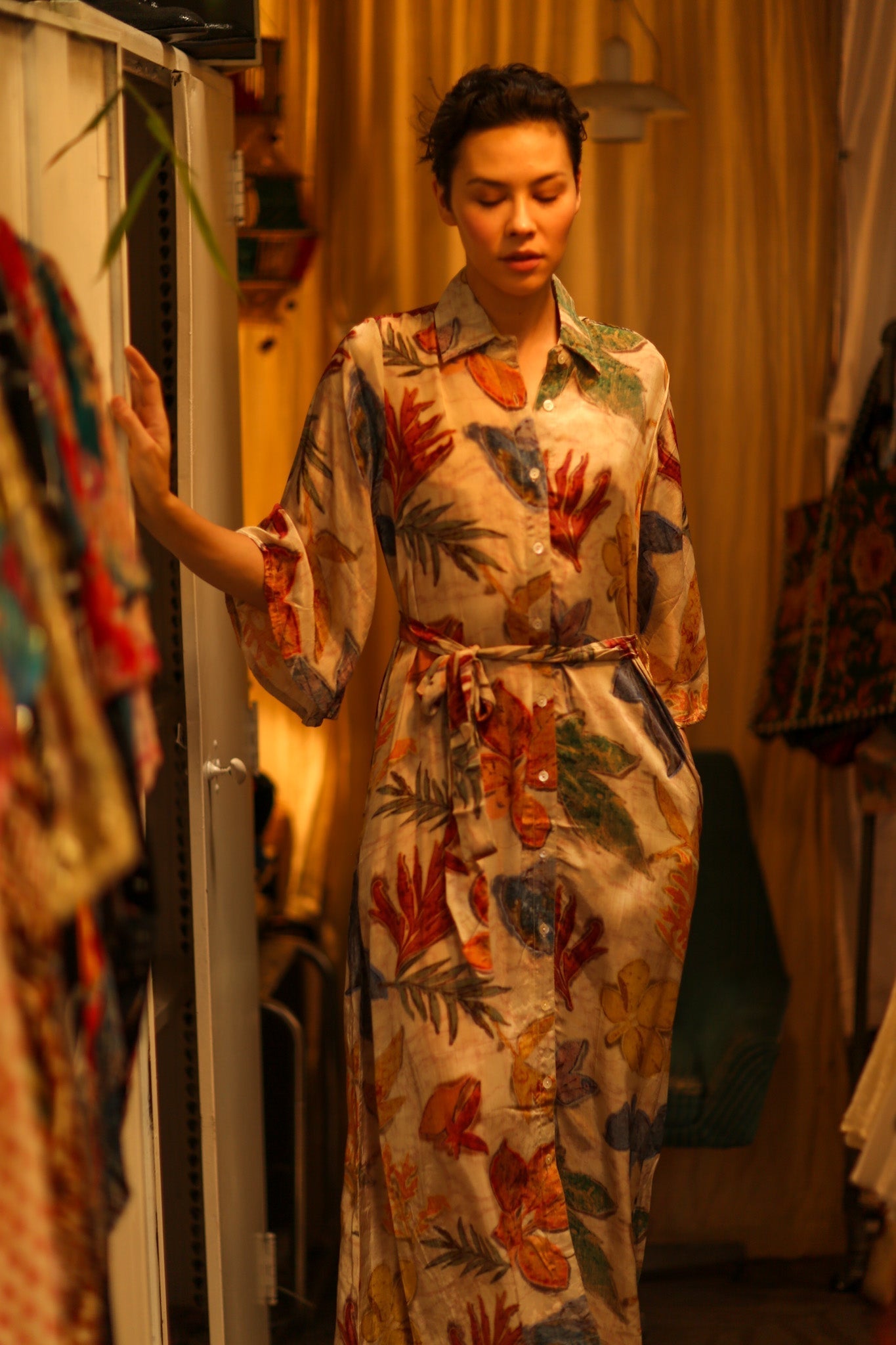LEAF PRINTED BOTTOM DRESS - MOMO STUDIO BERLIN - Berlin Concept Store - sustainable & ethical fashion