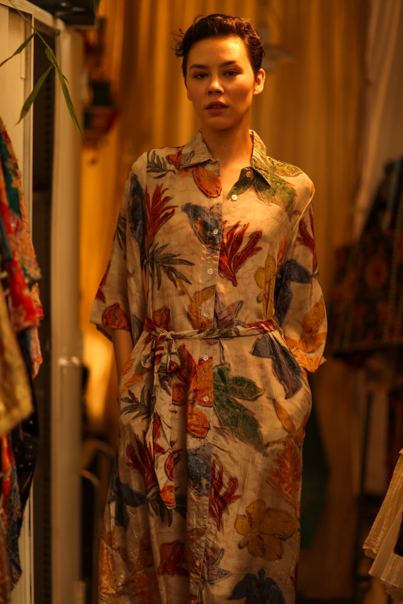 LEAF PRINTED BOTTOM DRESS - MOMO STUDIO BERLIN - Berlin Concept Store - sustainable & ethical fashion
