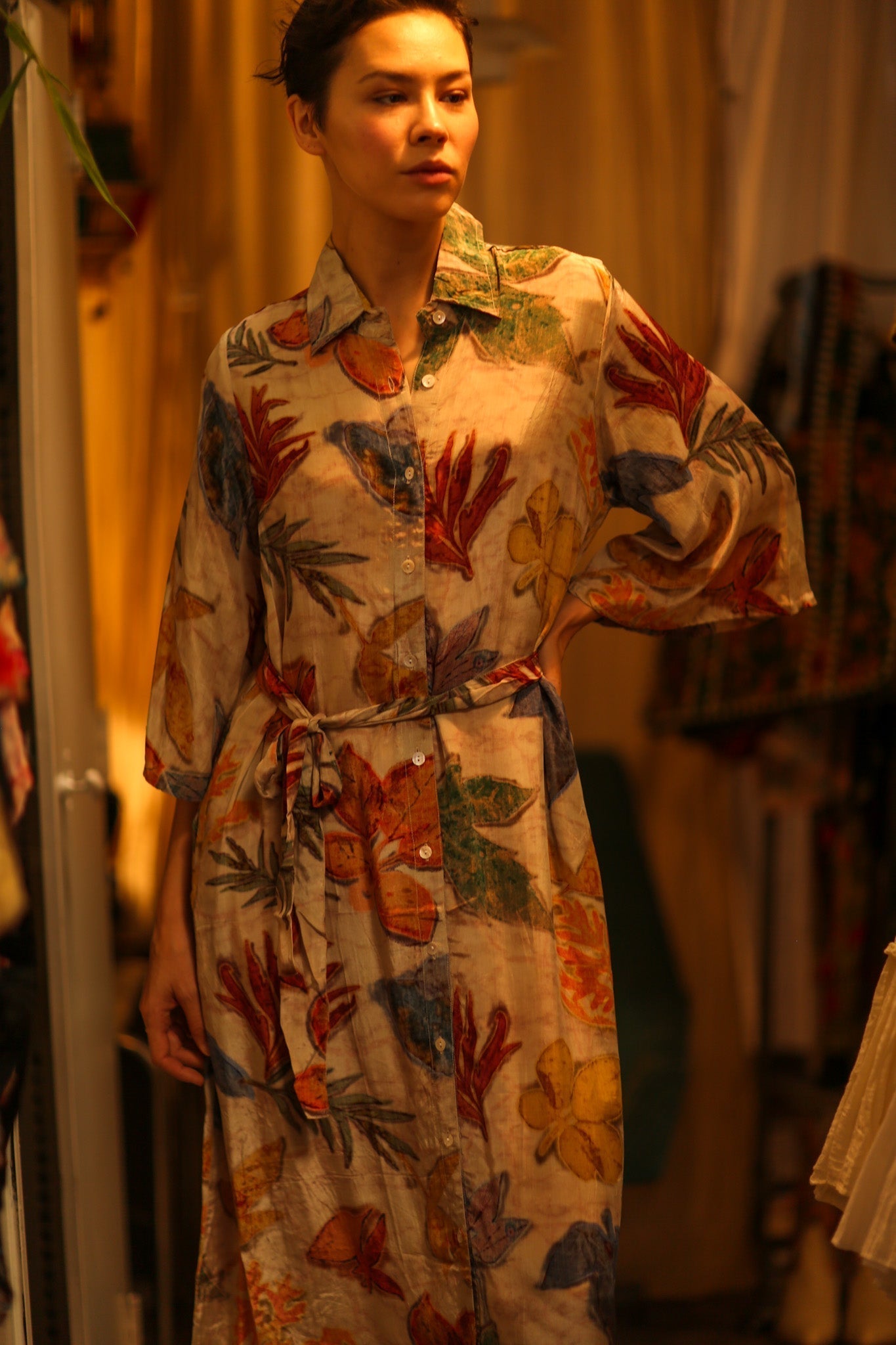 LEAF PRINTED BOTTOM DRESS - MOMO STUDIO BERLIN - Berlin Concept Store - sustainable & ethical fashion