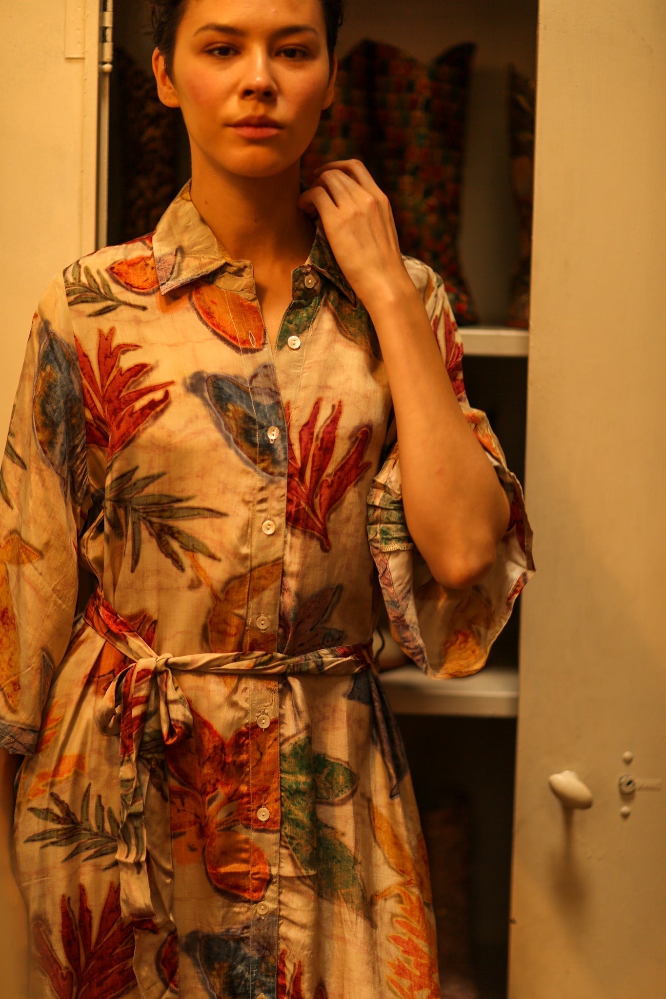 LEAF PRINTED BOTTOM DRESS - MOMO STUDIO BERLIN - Berlin Concept Store - sustainable & ethical fashion
