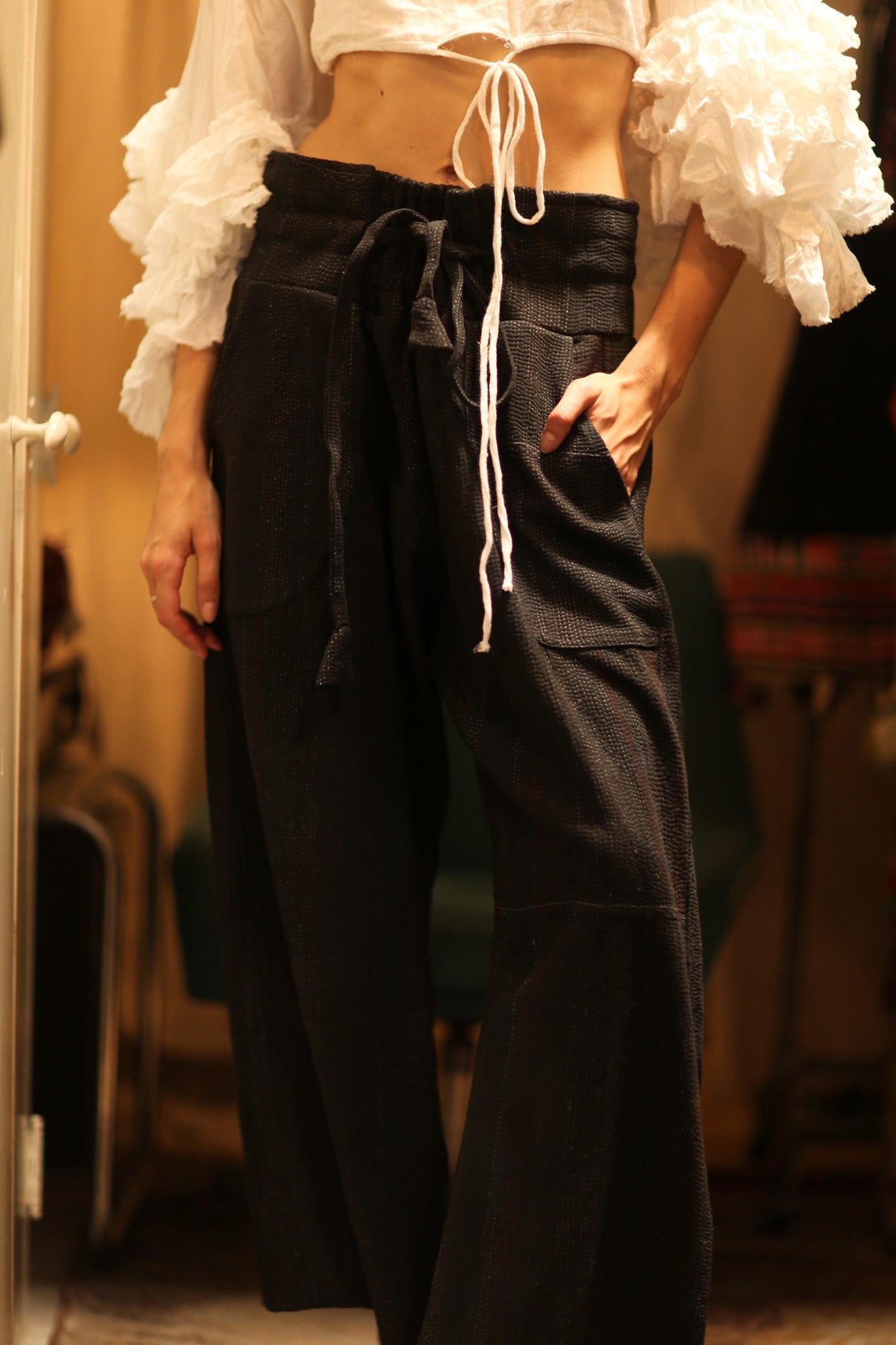 LENA KANTHA TROUSERS CHARCOAL - MOMO STUDIO BERLIN - Berlin Concept Store - sustainable & ethical fashion