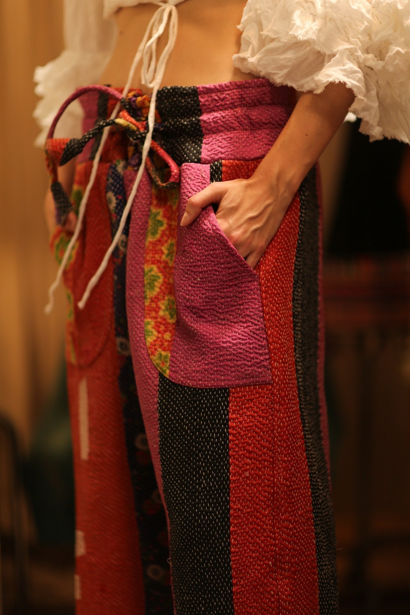 LENA KANTHA TROUSERS FUCHSIA AND FLOWERS - MOMO STUDIO BERLIN - Berlin Concept Store - sustainable & ethical fashion