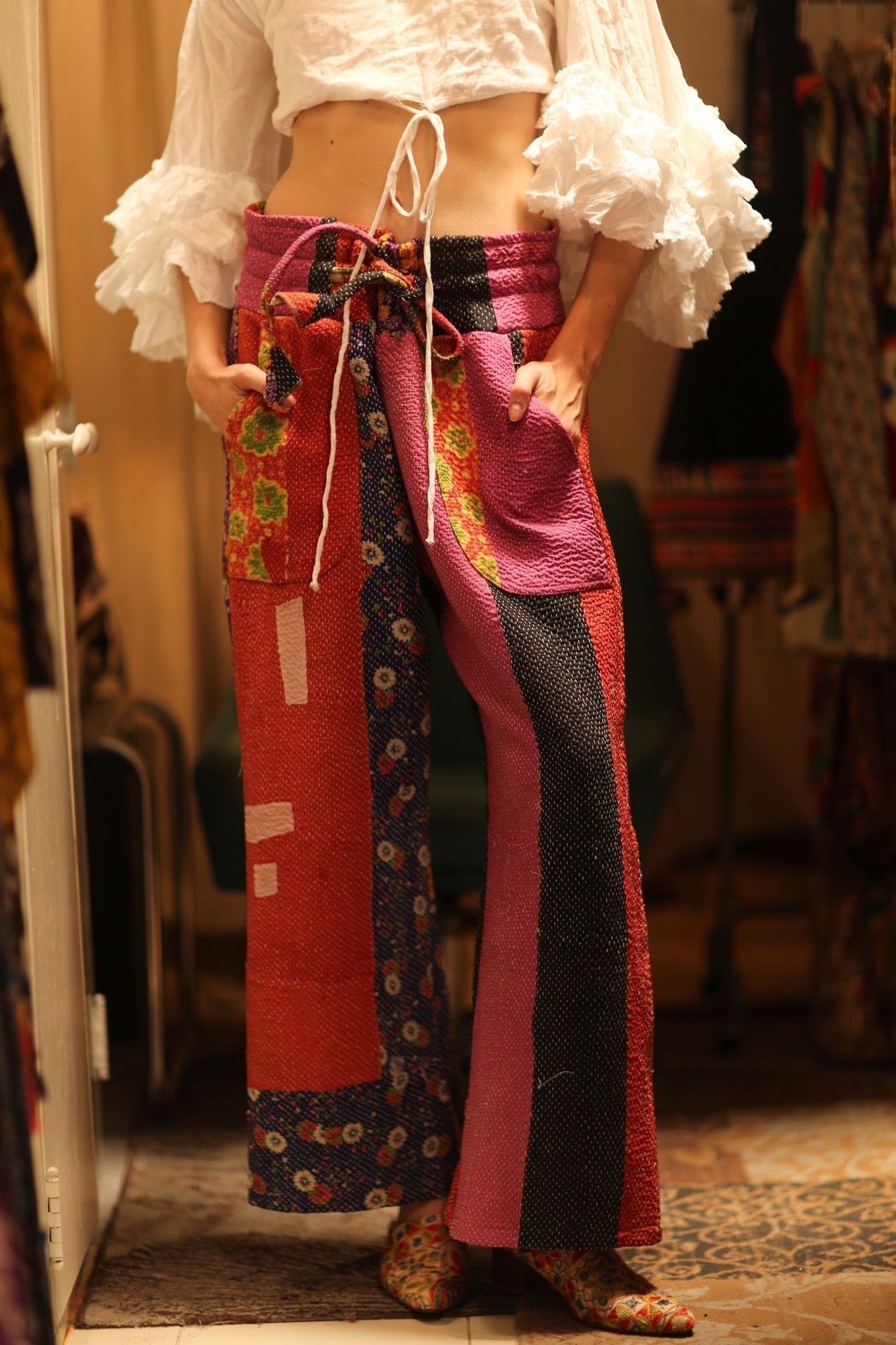 LENA KANTHA TROUSERS FUCHSIA AND FLOWERS - MOMO STUDIO BERLIN - Berlin Concept Store - sustainable & ethical fashion