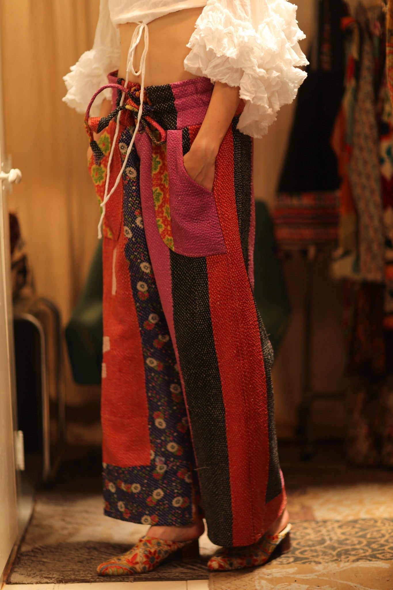 LENA KANTHA TROUSERS FUCHSIA AND FLOWERS - MOMO STUDIO BERLIN - Berlin Concept Store - sustainable & ethical fashion
