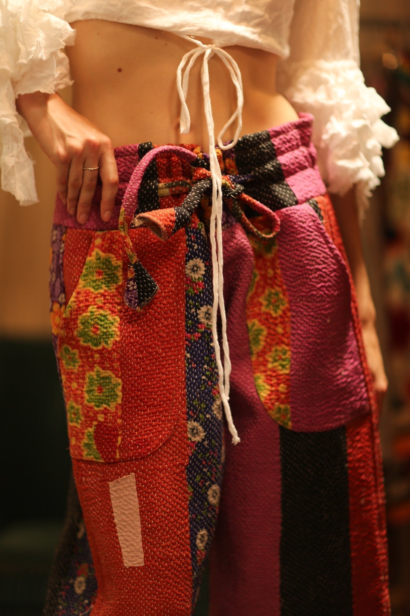 LENA KANTHA TROUSERS FUCHSIA AND FLOWERS - MOMO STUDIO BERLIN - Berlin Concept Store - sustainable & ethical fashion