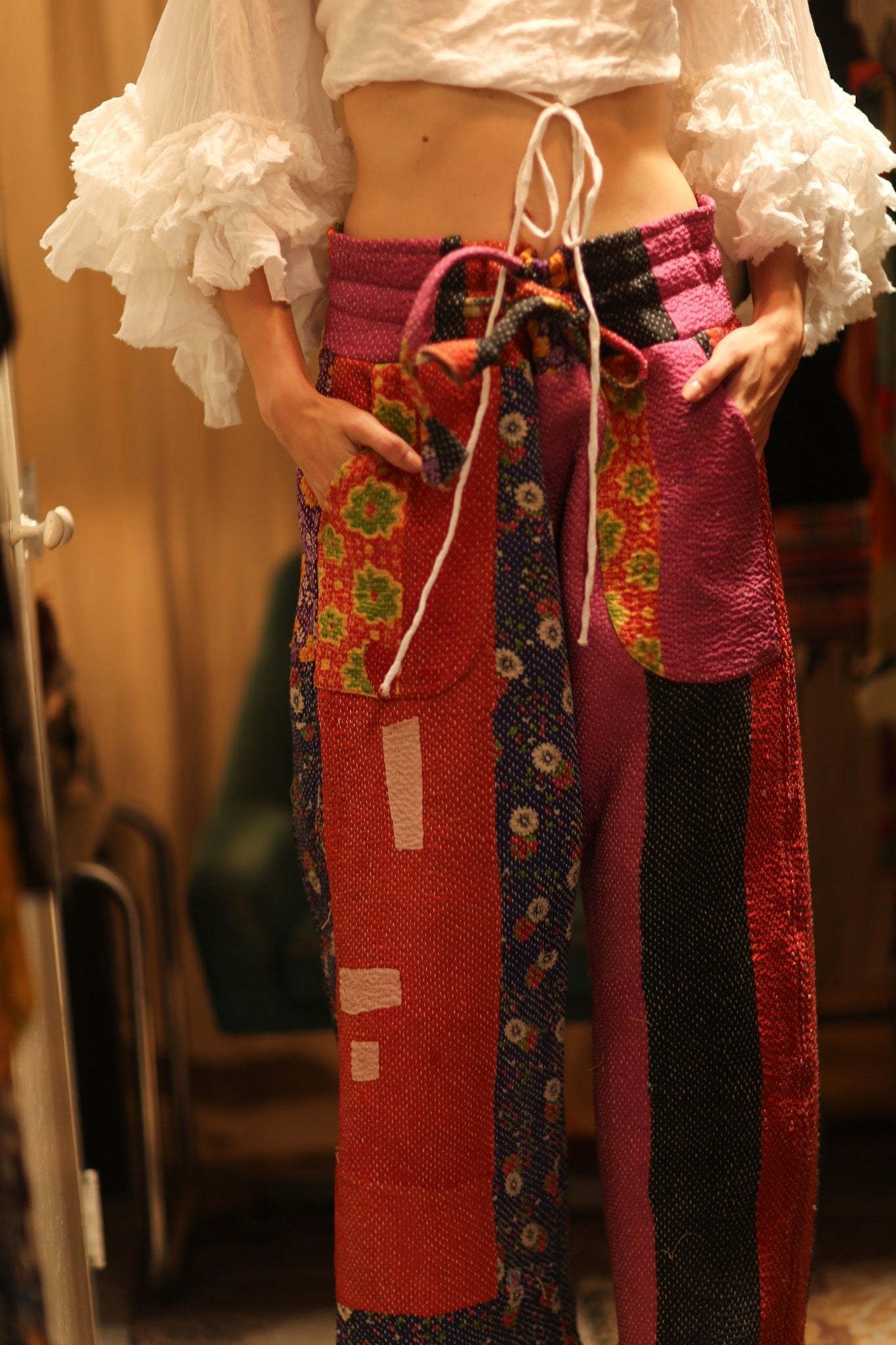 LENA KANTHA TROUSERS FUCHSIA AND FLOWERS - MOMO STUDIO BERLIN - Berlin Concept Store - sustainable & ethical fashion