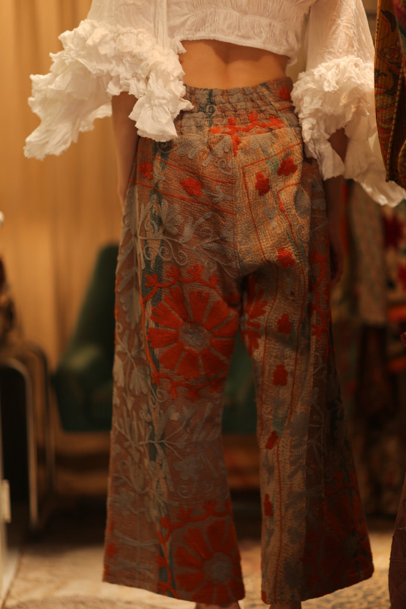 LENA KANTHA TROUSERS ORANGE FLOWERS - MOMO STUDIO BERLIN - Berlin Concept Store - sustainable & ethical fashion