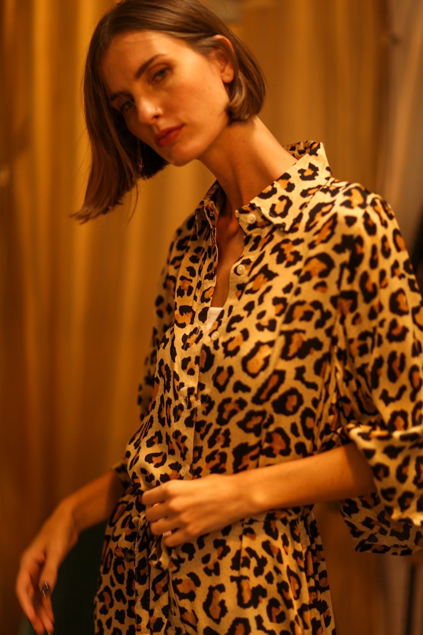 LEO PRINT BUTTON DRESS SERVGE - MOMO STUDIO BERLIN - Berlin Concept Store - sustainable & ethical fashion