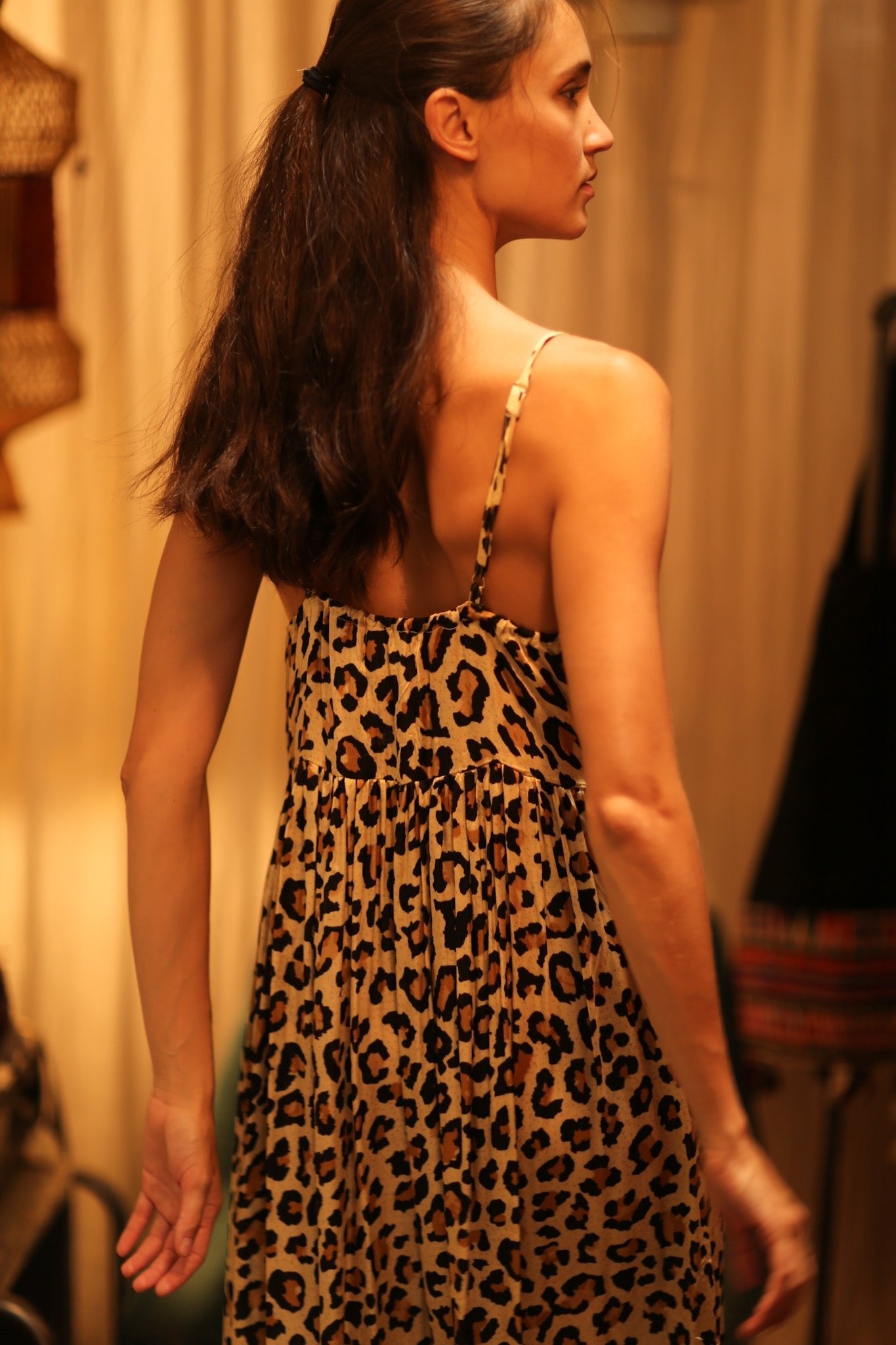 LEO PRINT SILK SHOULDER STRAP DRESS LILY - MOMO STUDIO BERLIN - Berlin Concept Store - sustainable & ethical fashion