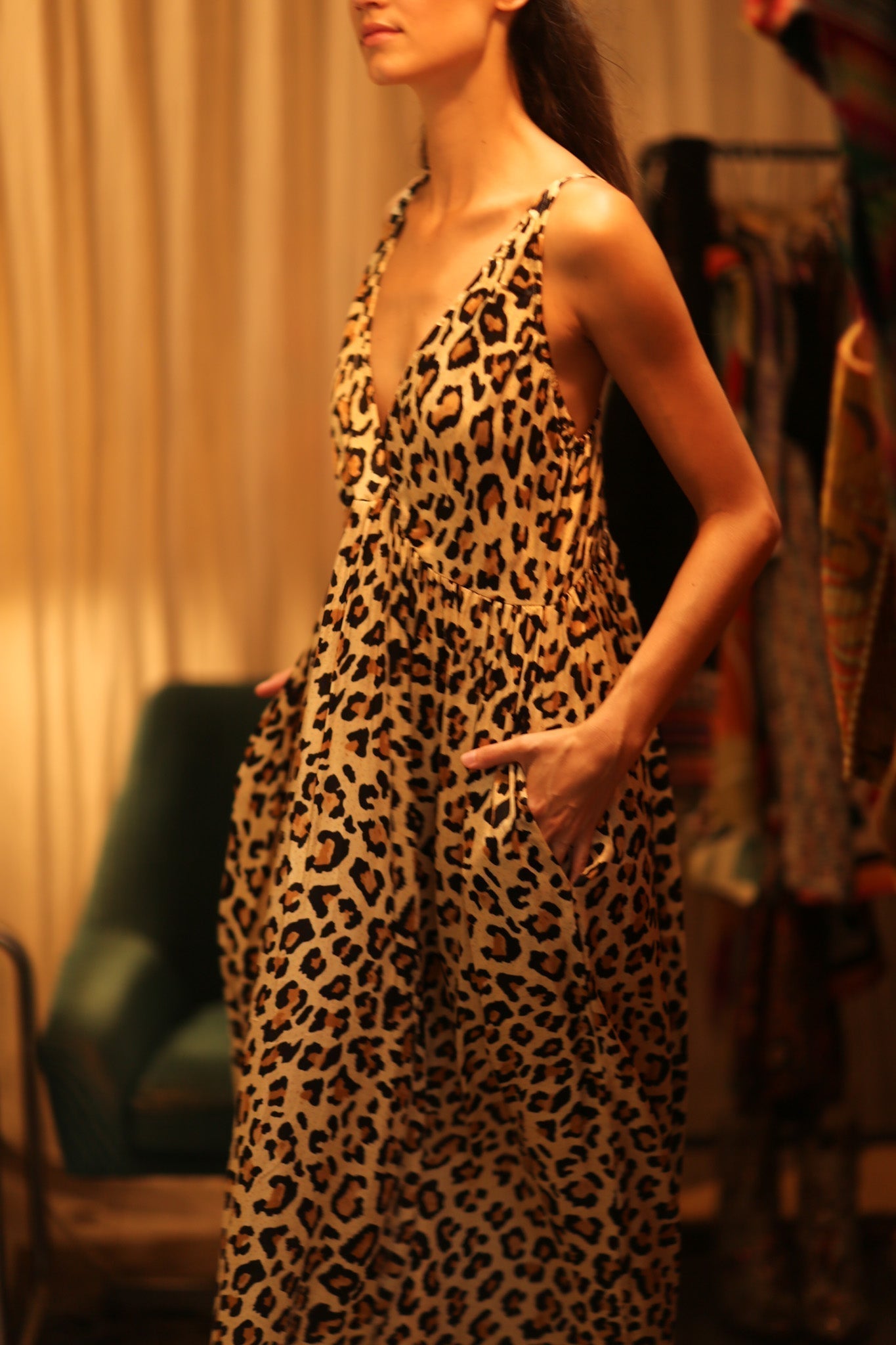 LEO PRINT SILK SHOULDER STRAP DRESS LILY - MOMO STUDIO BERLIN - Berlin Concept Store - sustainable & ethical fashion
