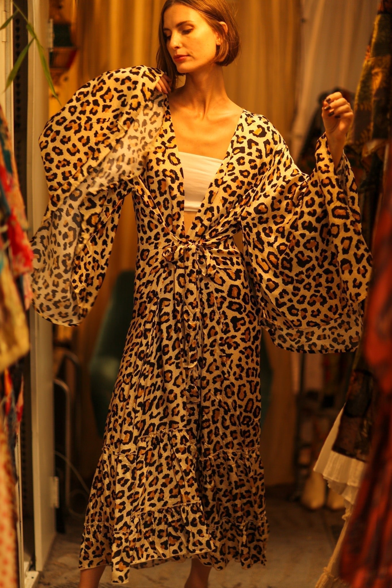 LEO PRINT XXL SILK KIMONO PINA - MOMO STUDIO BERLIN - Berlin Concept Store - sustainable & ethical fashion