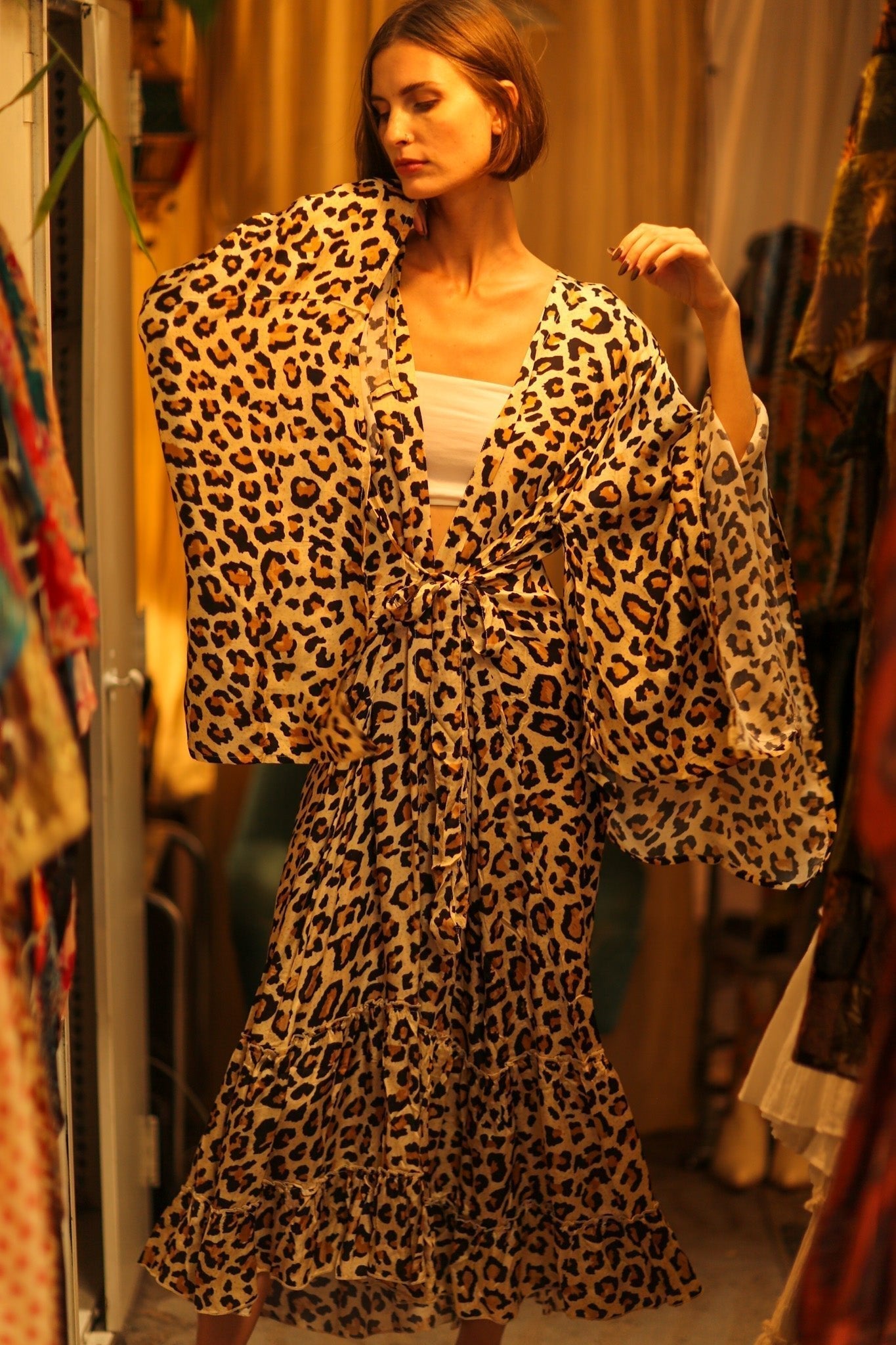 LEO PRINT XXL SILK KIMONO PINA - MOMO STUDIO BERLIN - Berlin Concept Store - sustainable & ethical fashion