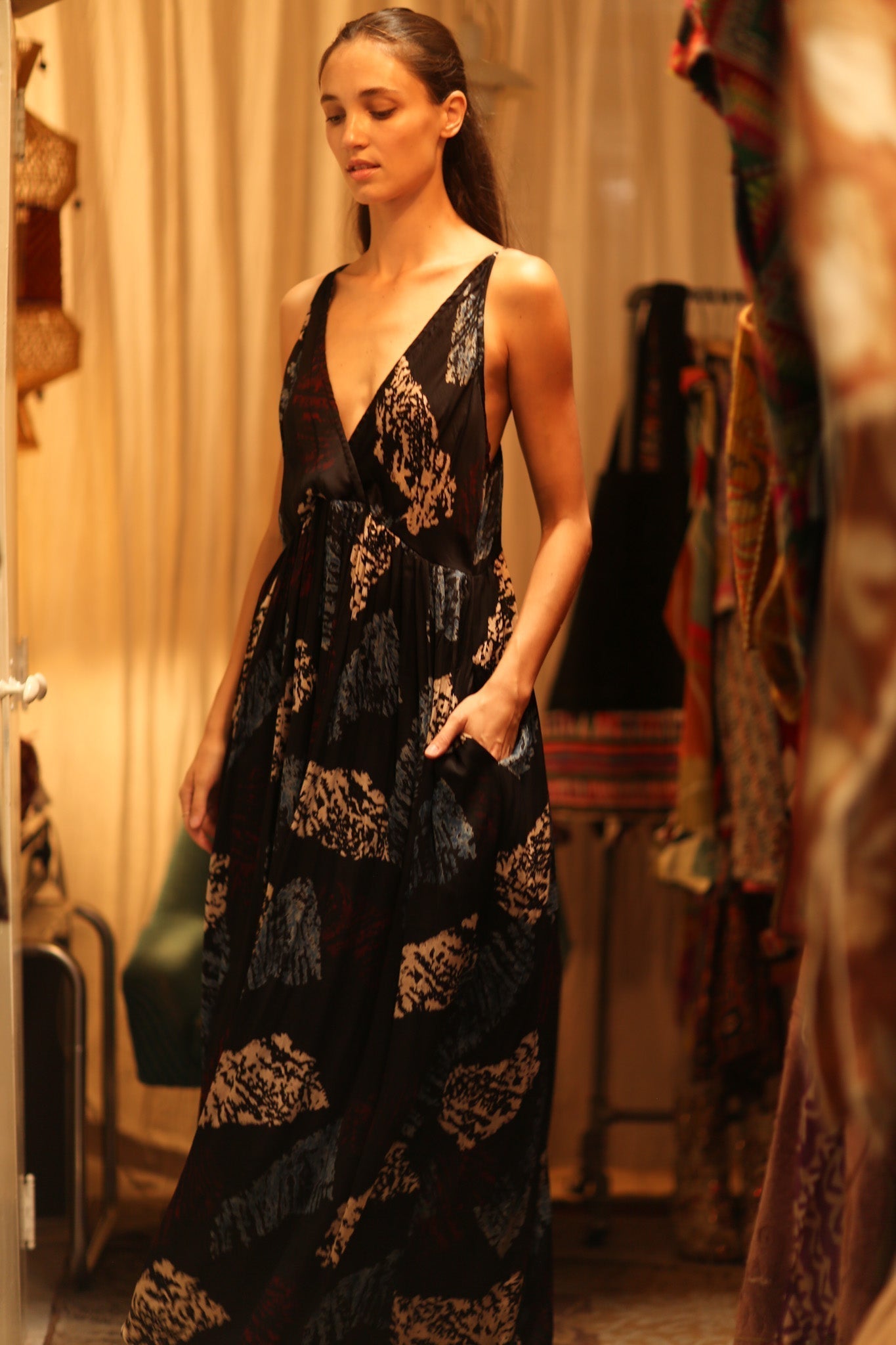 LILY SILK DRESS BLACK PAINTERS - MOMO STUDIO BERLIN - Berlin Concept Store - sustainable & ethical fashion