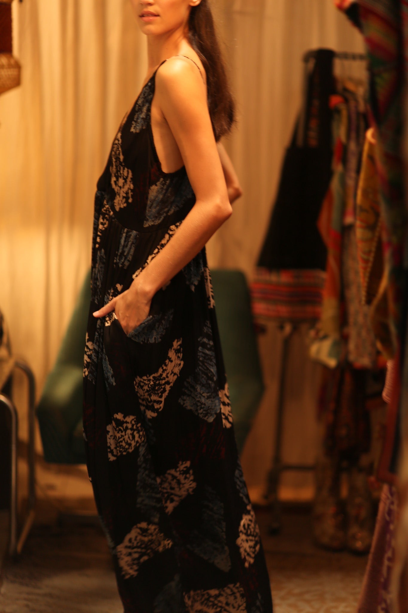 LILY SILK DRESS BLACK PAINTERS - MOMO STUDIO BERLIN - Berlin Concept Store - sustainable & ethical fashion