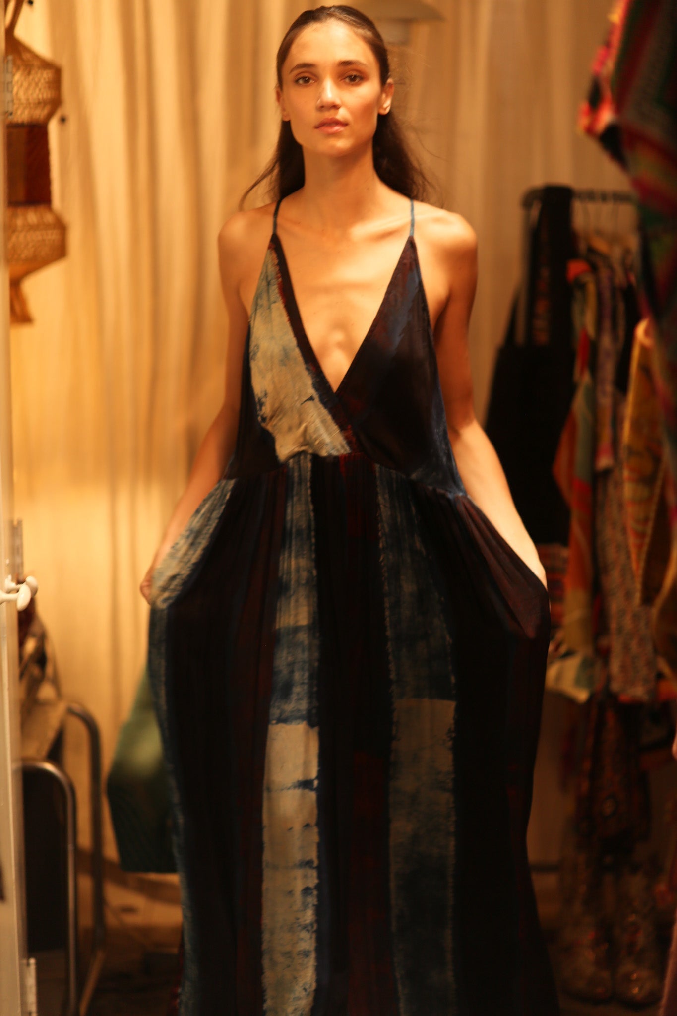 LILY SILK DRESS BLUE STRIPE - MOMO STUDIO BERLIN - Berlin Concept Store - sustainable & ethical fashion