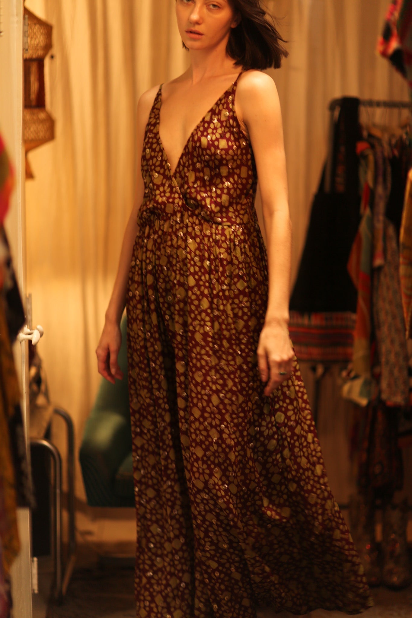 LILY SILK DRESS MINI GREEN YELLOW FLORAL - MOMO STUDIO BERLIN - Berlin Concept Store - sustainable & ethical fashion