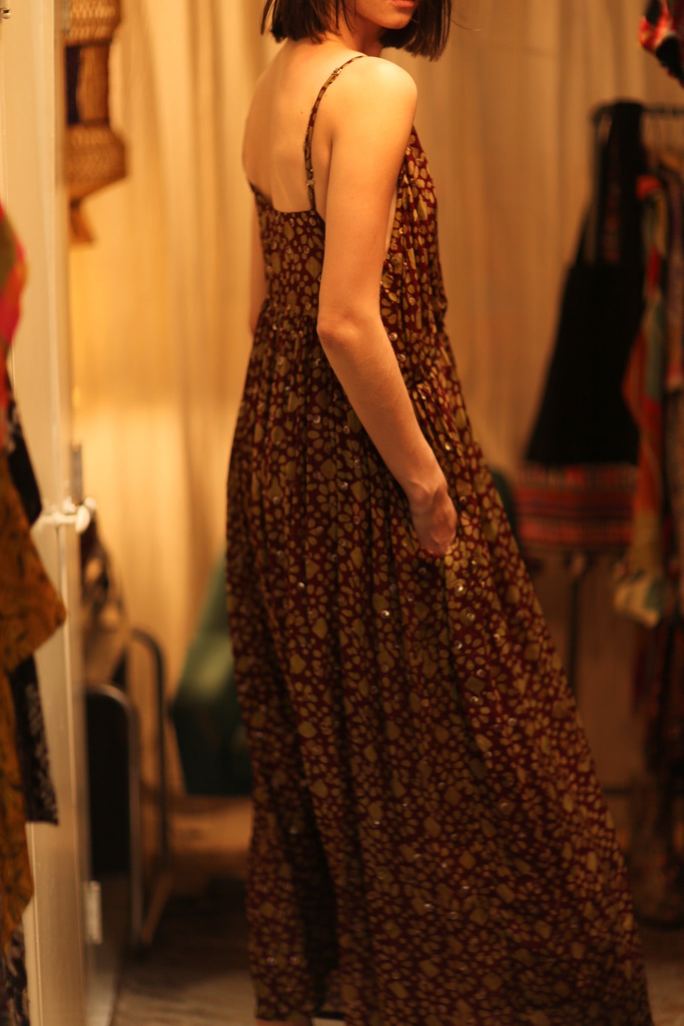 LILY SILK DRESS MINI GREEN YELLOW FLORAL - MOMO STUDIO BERLIN - Berlin Concept Store - sustainable & ethical fashion
