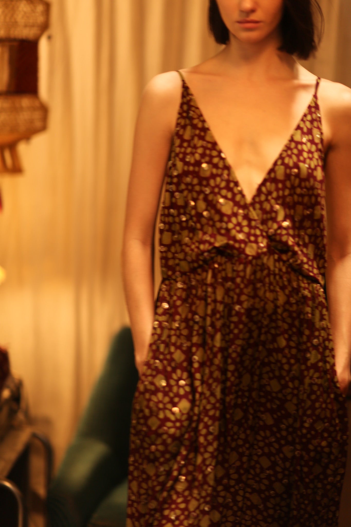LILY SILK DRESS MINI GREEN YELLOW FLORAL - MOMO STUDIO BERLIN - Berlin Concept Store - sustainable & ethical fashion