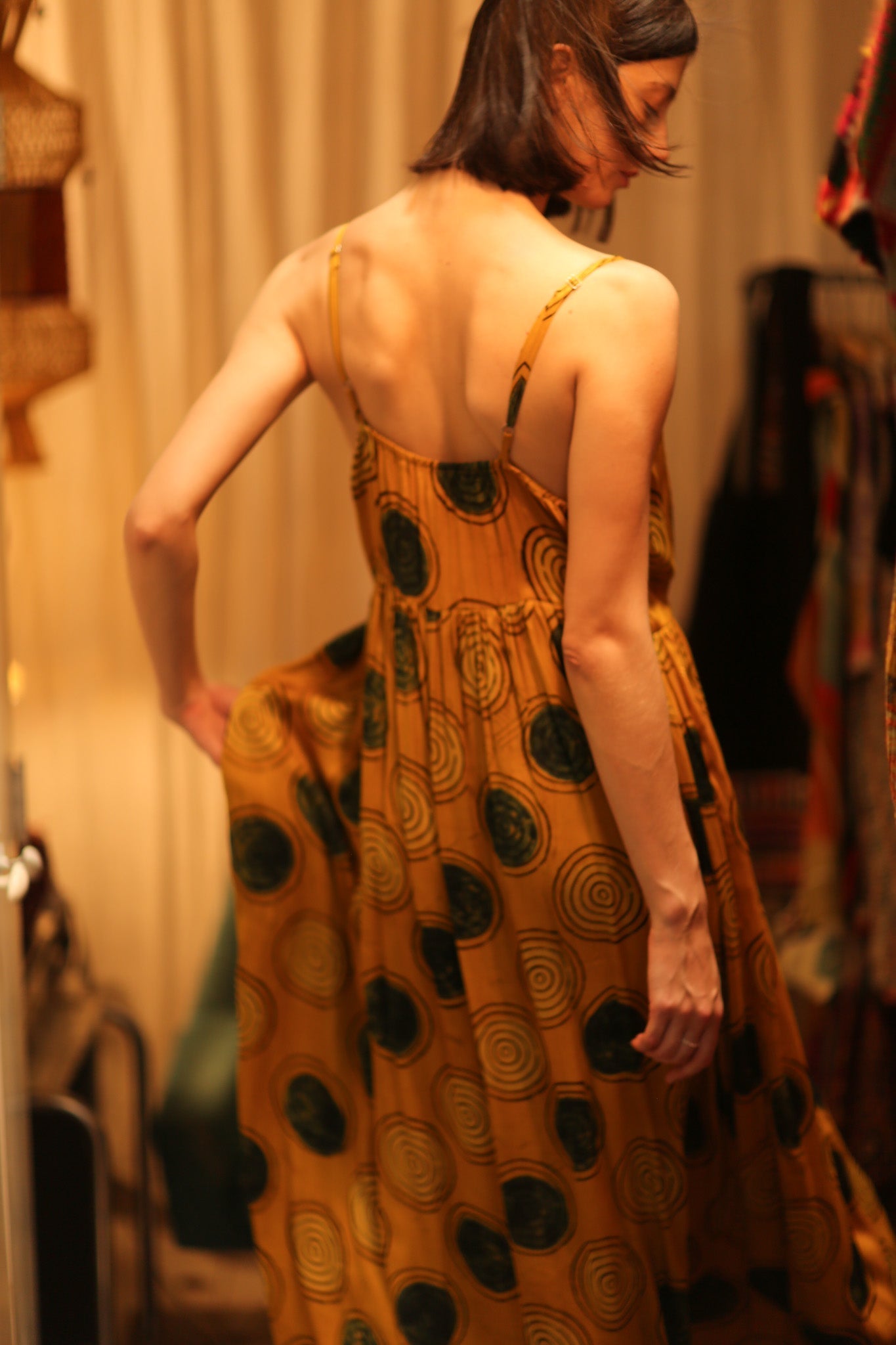 LILY SILK DRESS MUSTARD YO - YO - MOMO STUDIO BERLIN - Berlin Concept Store - sustainable & ethical fashion