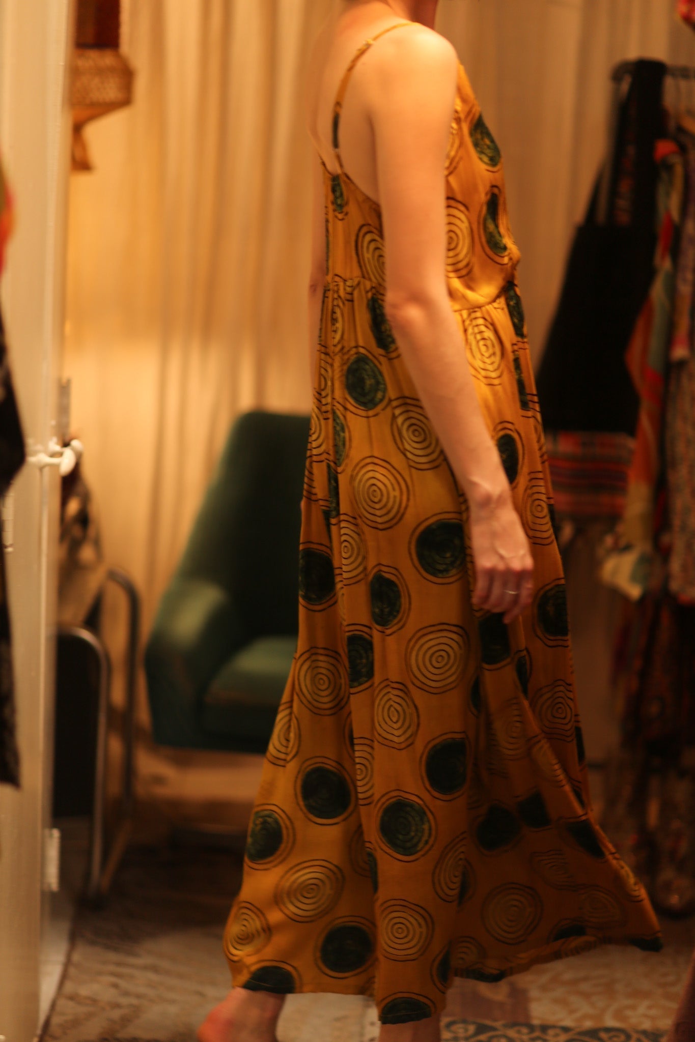 LILY SILK DRESS MUSTARD YO - YO - MOMO STUDIO BERLIN - Berlin Concept Store - sustainable & ethical fashion