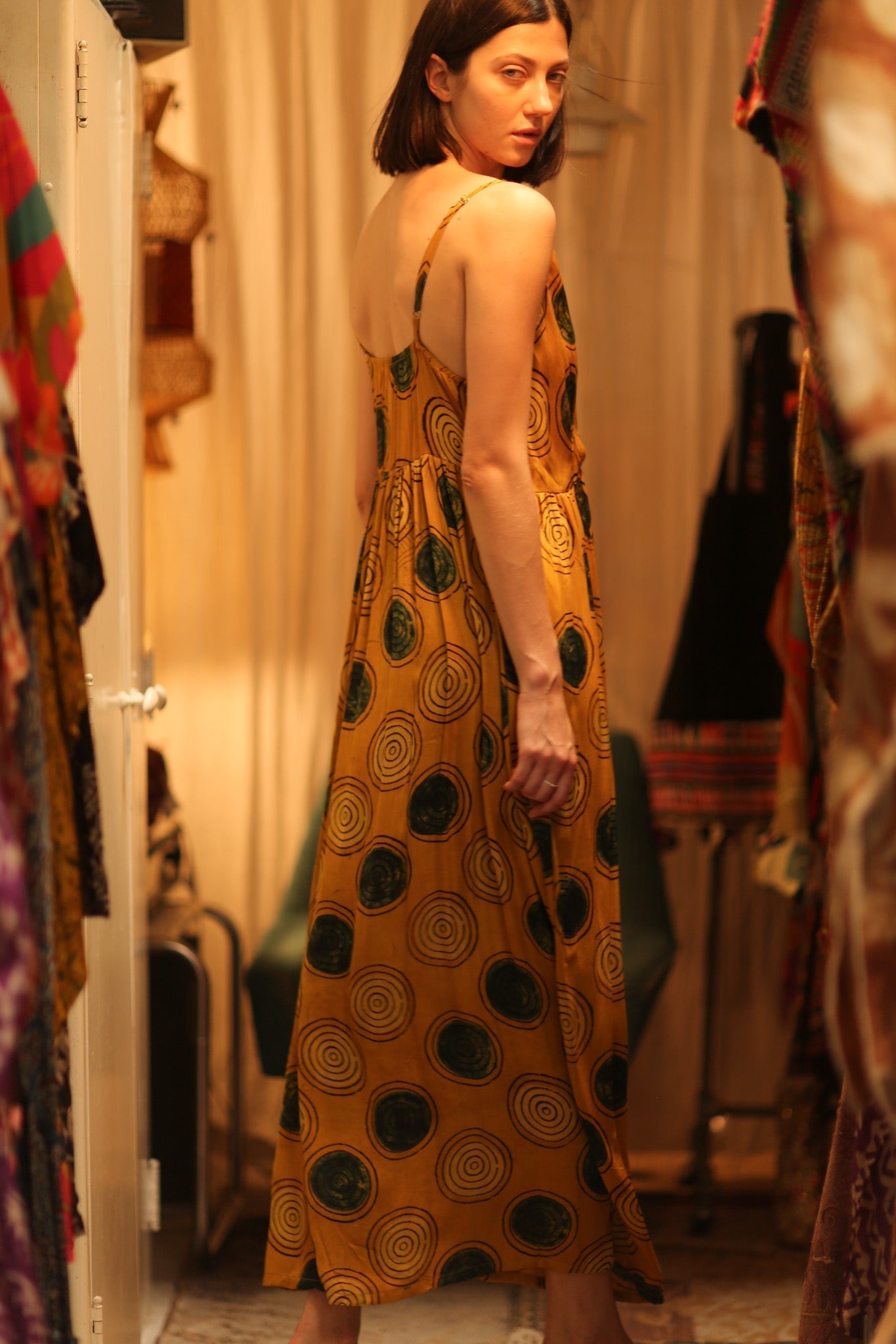 LILY SILK DRESS MUSTARD YO - YO - MOMO STUDIO BERLIN - Berlin Concept Store - sustainable & ethical fashion